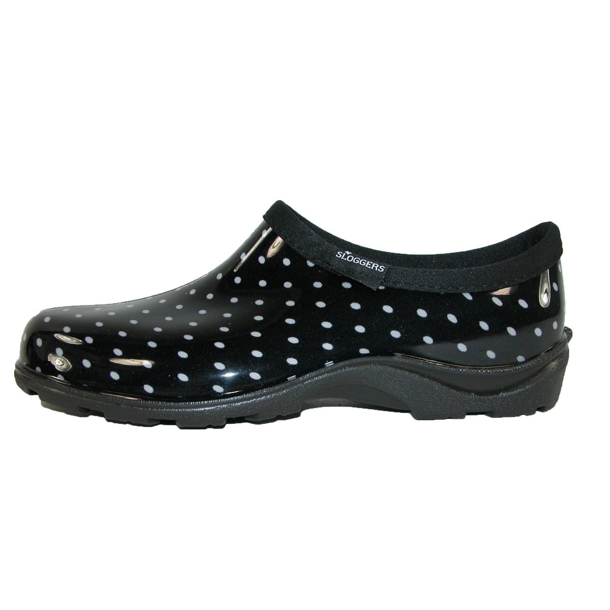 Sloggers Women's Polka Dot Print Short Rain and Garden Shoes - Black