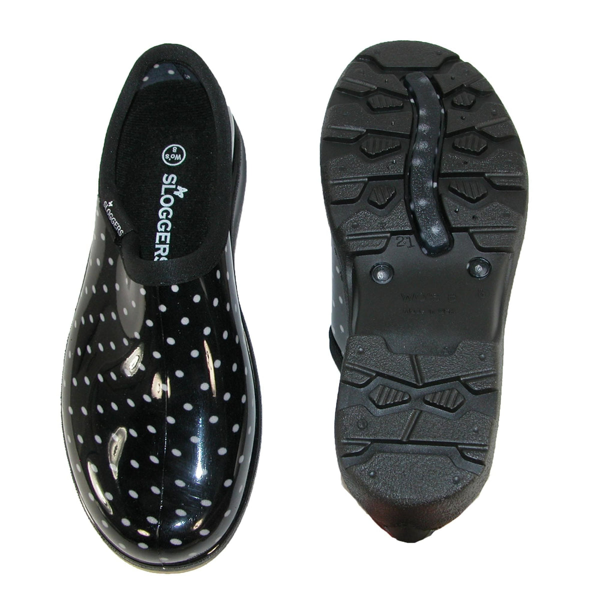 Sloggers Women's Polka Dot Print Short Rain and Garden Shoes - Black
