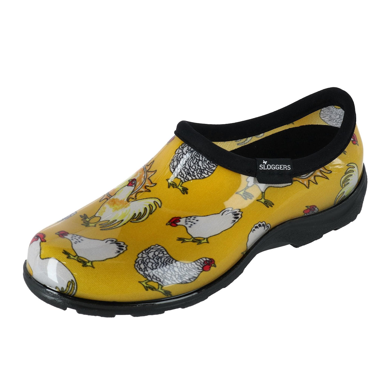 Sloggers Women's Chicken Print Short Rain and Garden Shoes - Yellow