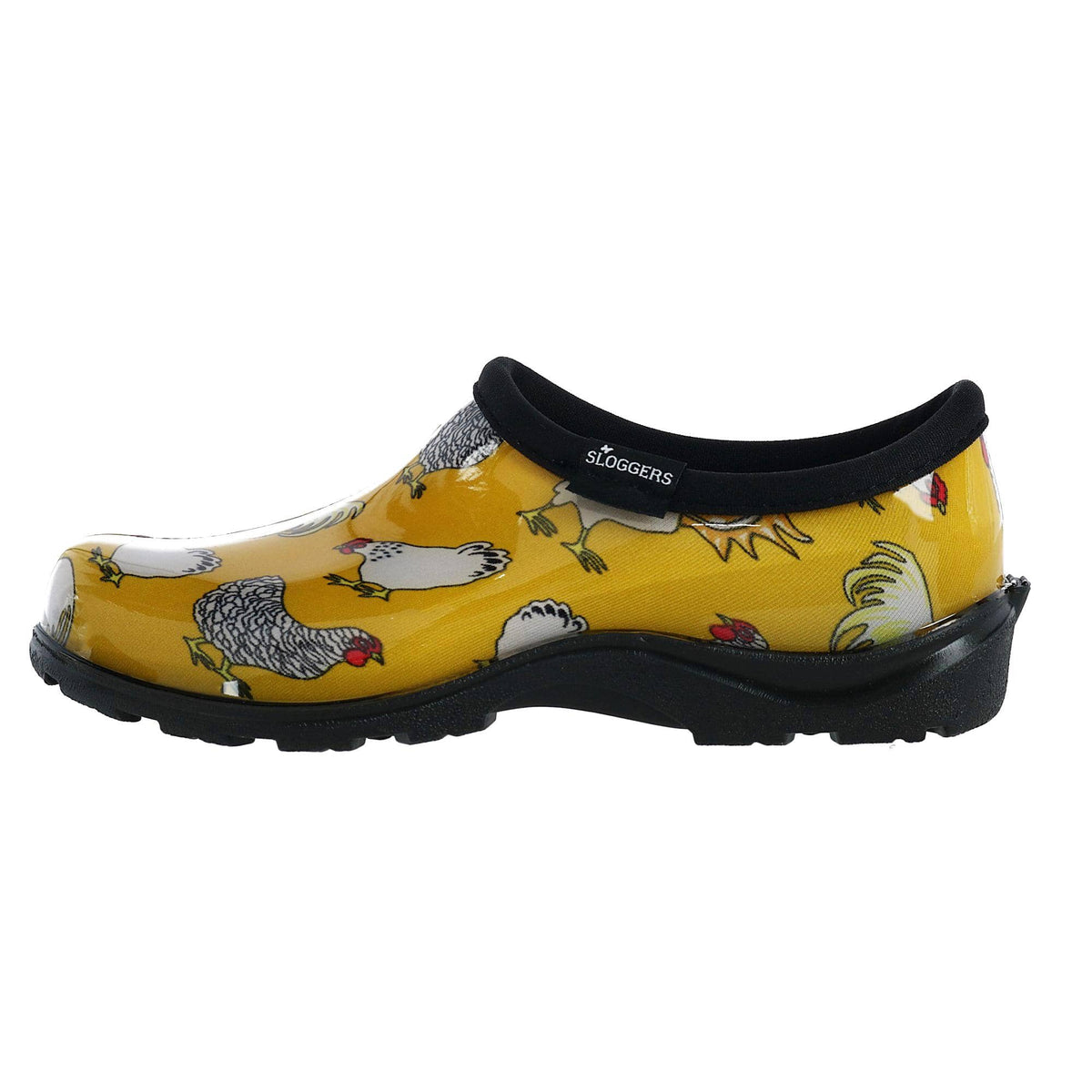 Sloggers Women's Chicken Print Short Rain and Garden Shoes - Yellow