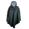 Women's Solid Black Pouchable Poncho