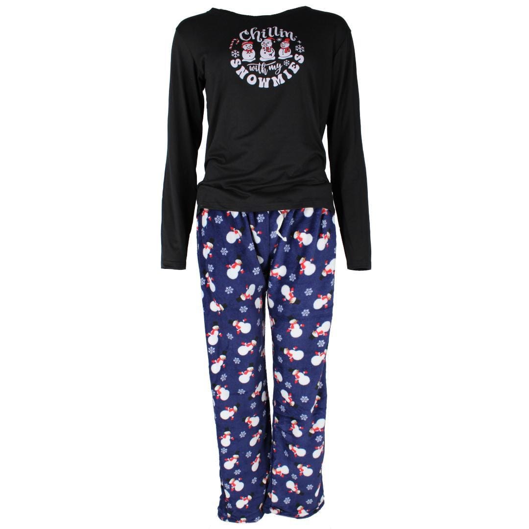 Cozy Couture Women's Chilling with my Snowmies Plus Size Pajama Set - Women's Chilling with my Snowmies Plus Size Pajama Set