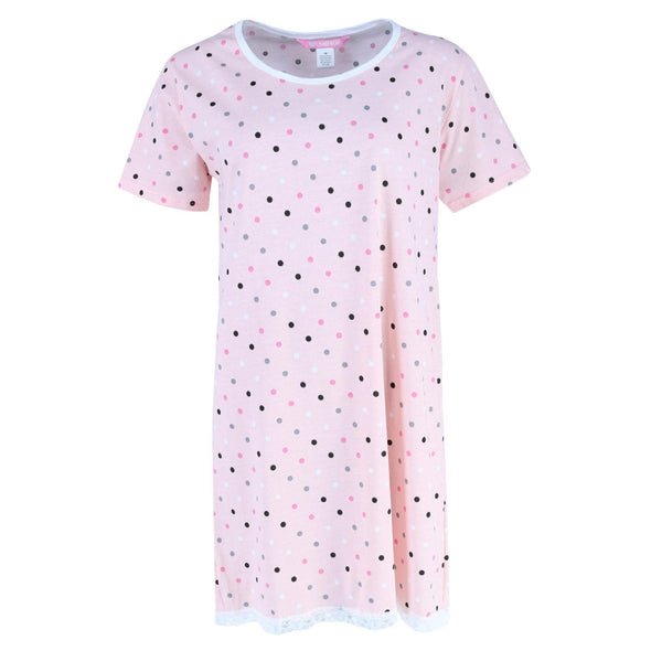 Women's Plus Size Polka Dot and Lace Nightgown