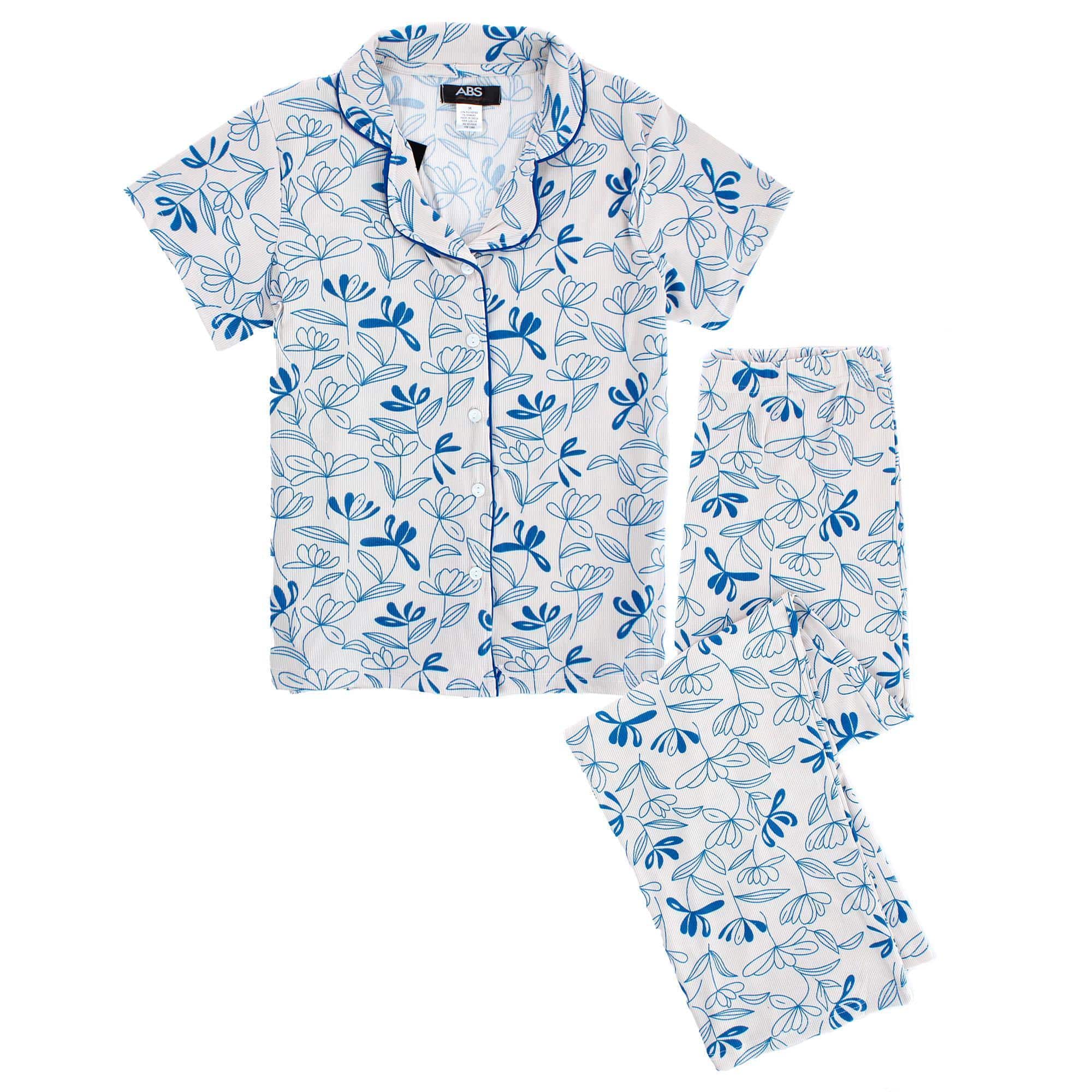 CTM® Women's Floral Front Pocket Sleepwear Set