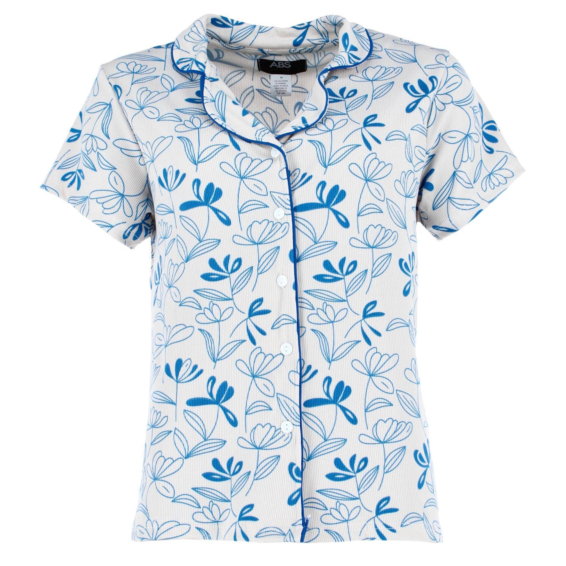 CTM® Women's Floral Front Pocket Sleepwear Set - Blue