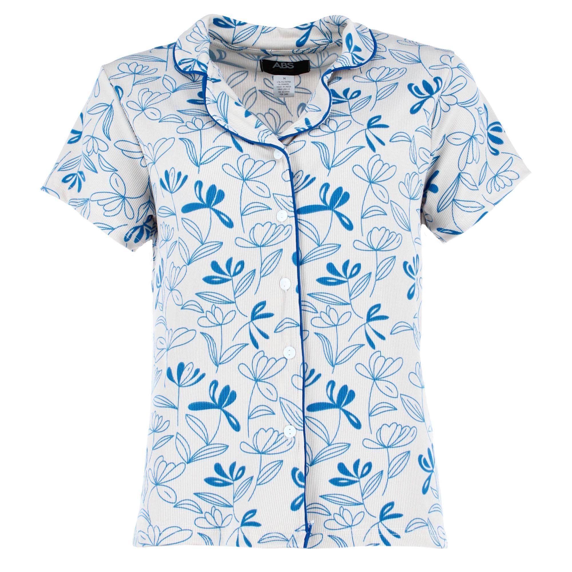 CTM® Women's Floral Front Pocket Sleepwear Set - Blue