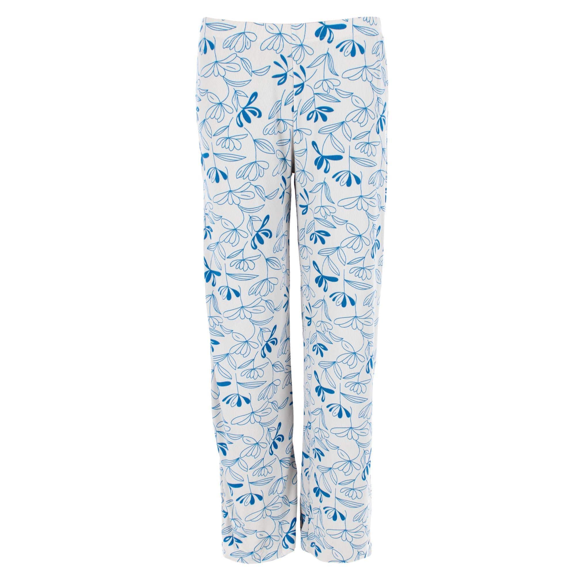 CTM® Women's Floral Front Pocket Sleepwear Set - Blue