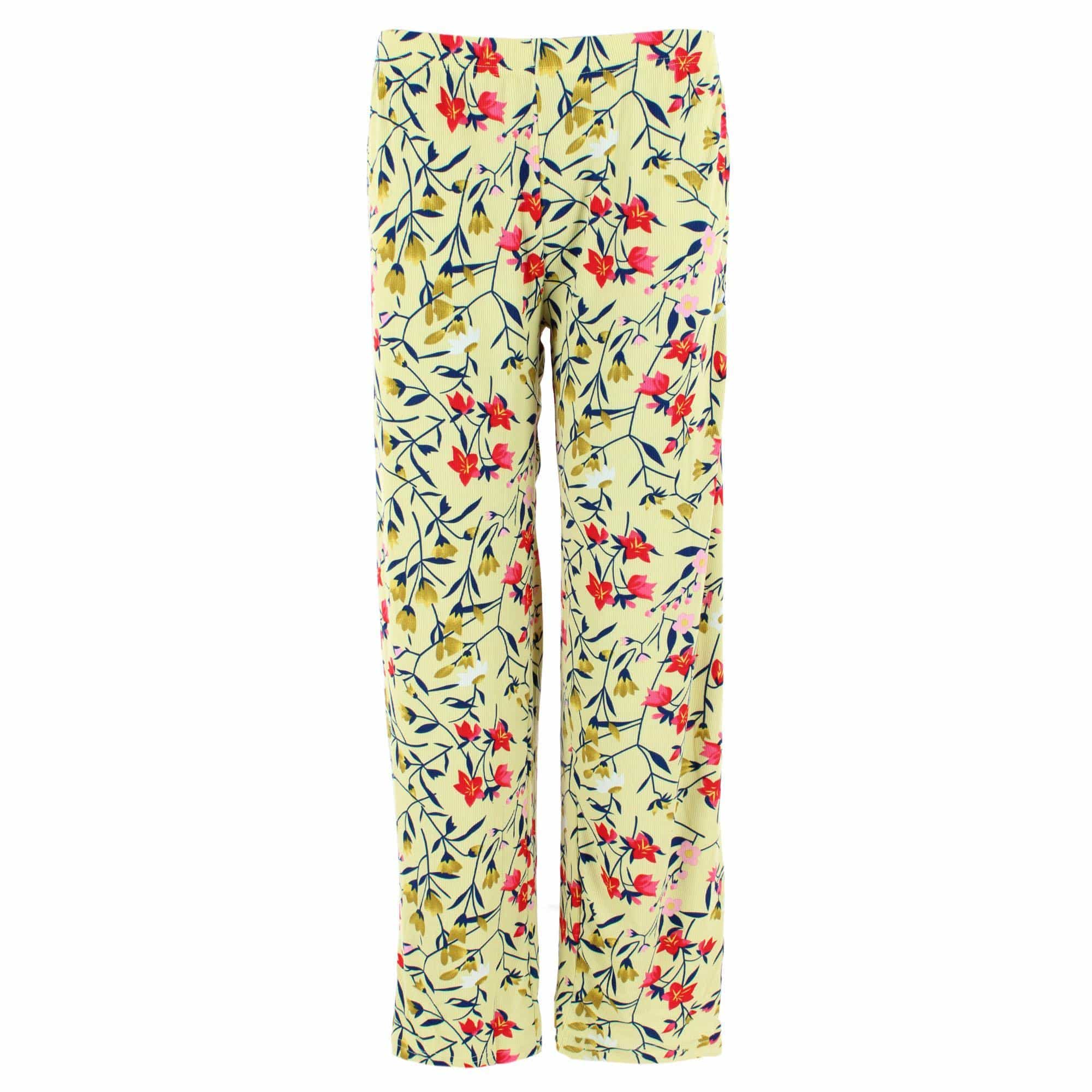 CTM® Women's Floral Front Pocket Sleepwear Set - Yellow