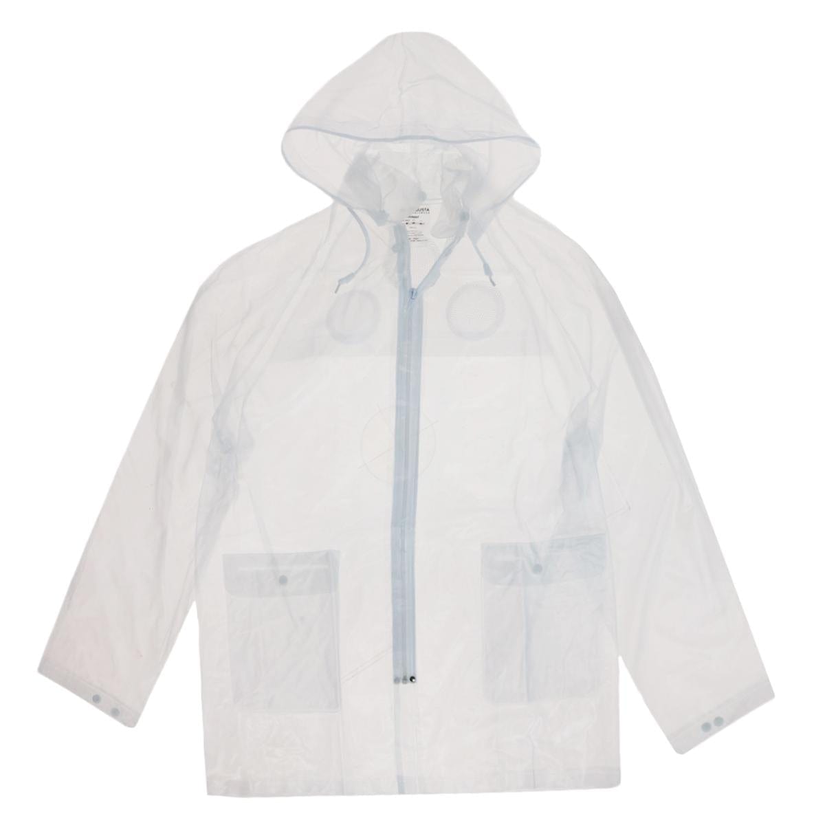 CTM® Adult Reusable Clear Rain Jacket with Hood - Clear