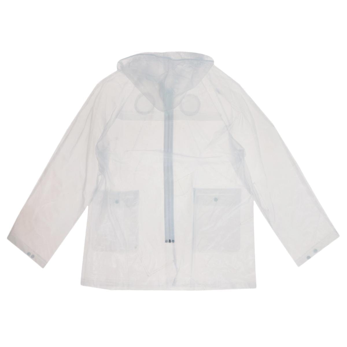 CTM® Adult Reusable Clear Rain Jacket with Hood - Clear