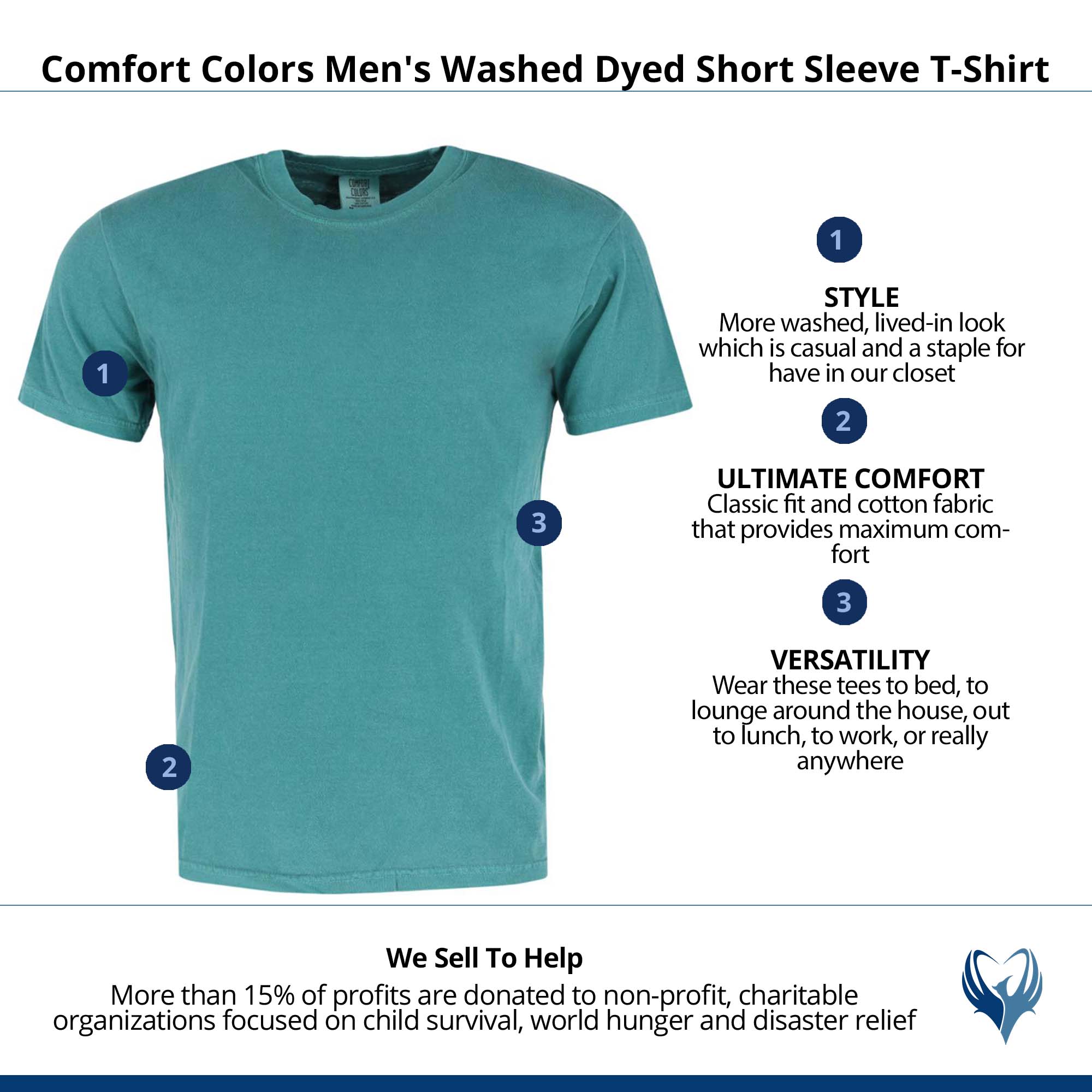CTM® Men's Comfort Colors Dyed Short Sleeve T-Shirt - Emerald