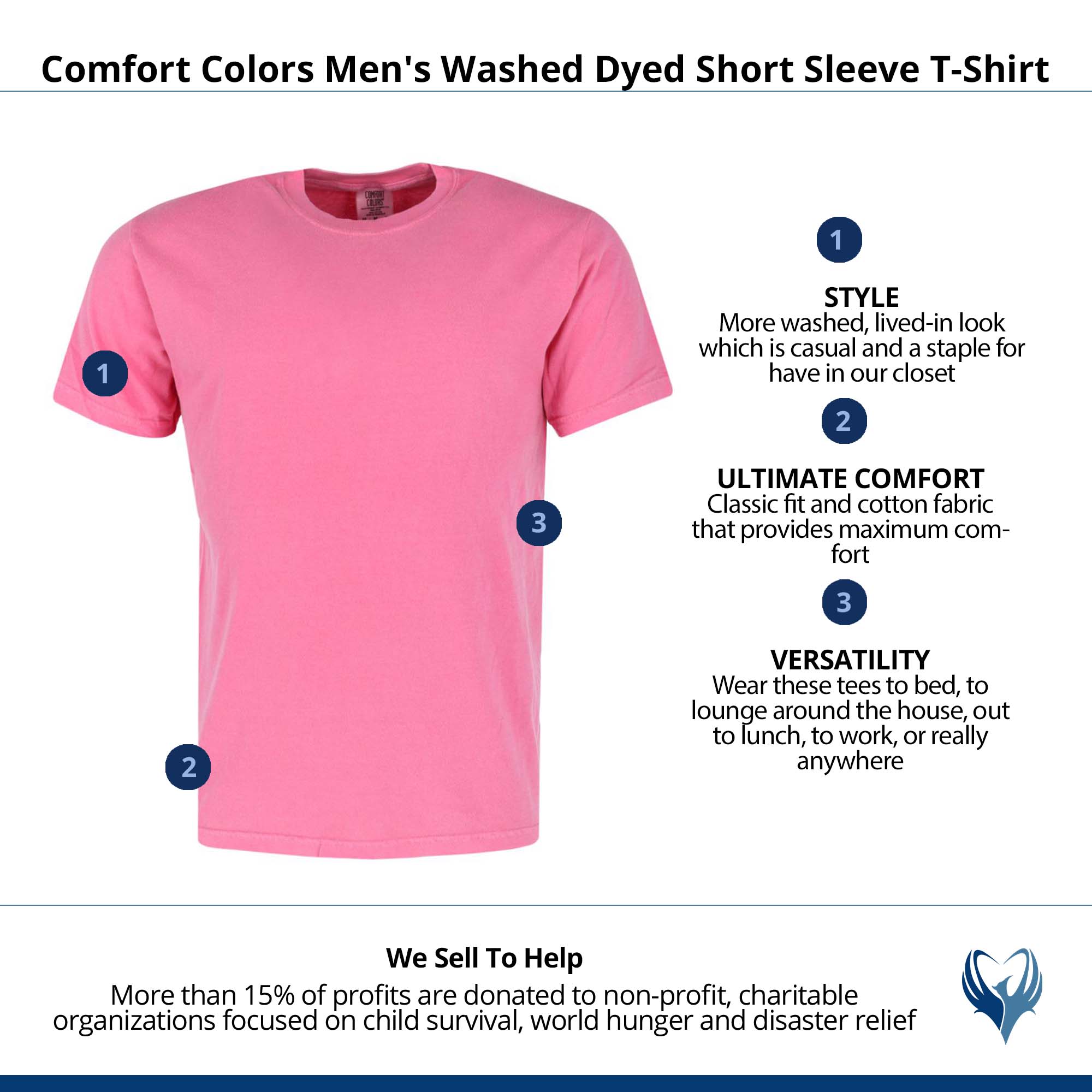 CTM® Men's Comfort Colors Dyed Short Sleeve T-Shirt - Crunchberry