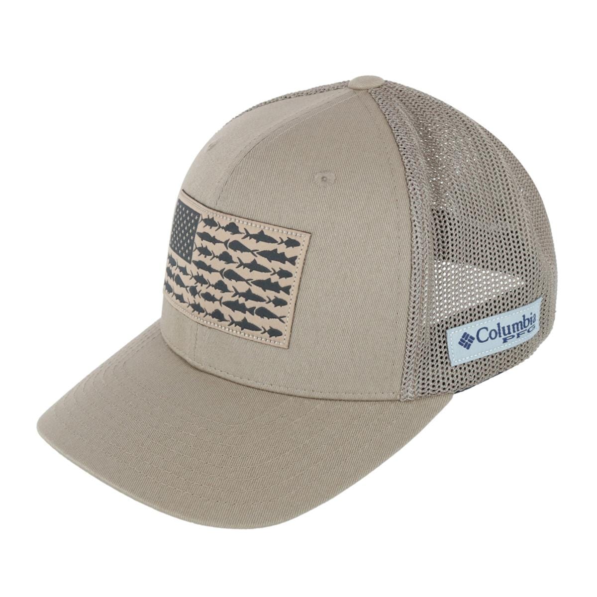 Columbia Men's PFG Fish Flag Flex Fit Mesh Back Cap - Beige