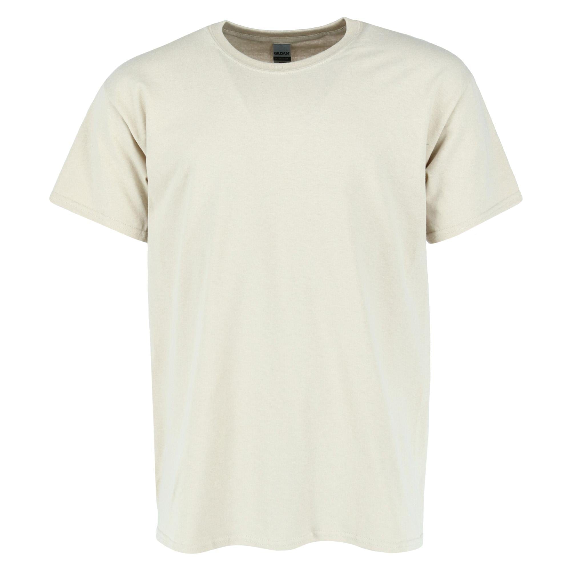 Gildan Men's Crew Neck Cotton T Shirt - Sand