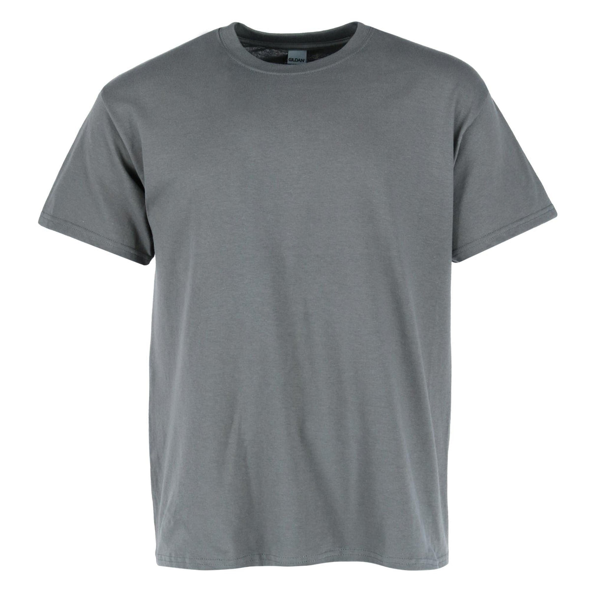 Gildan Men's Embroidered Cotton Crew Neck T Shirt - Charcoal