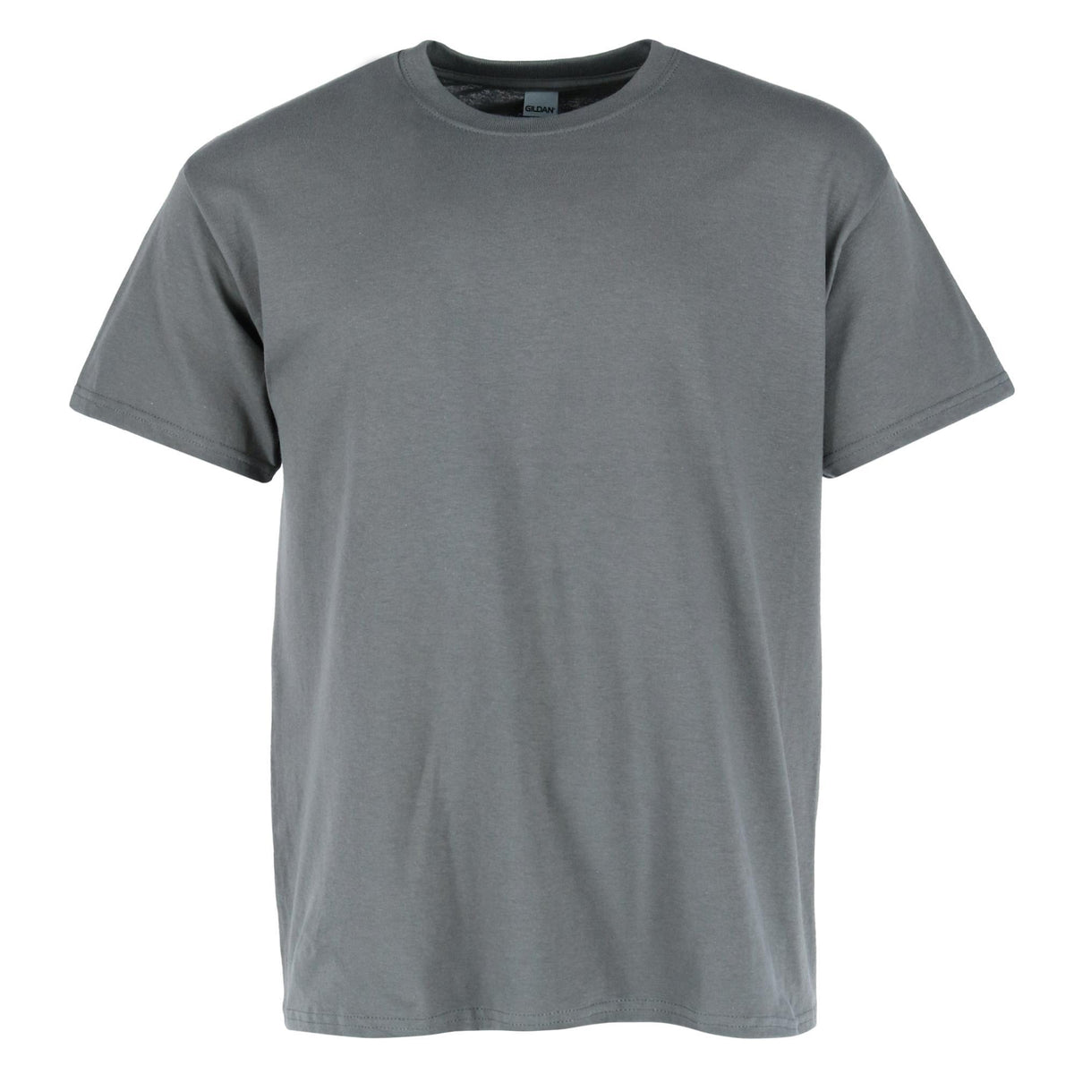 Gildan Men's Embroidered Cotton Crew Neck T Shirt - Charcoal