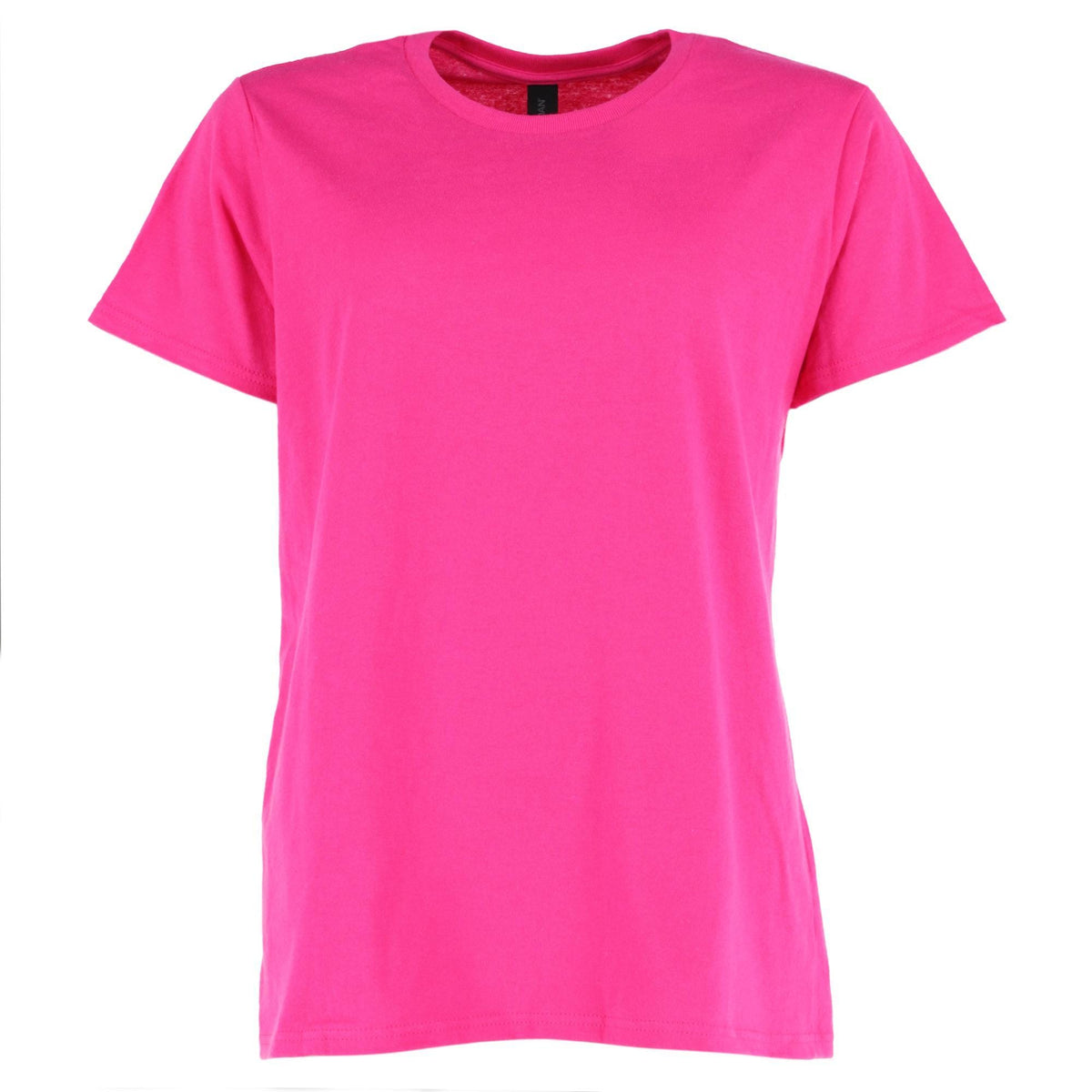 Gildan Women Cotton Crew Neck T Shirt - Safety Pink