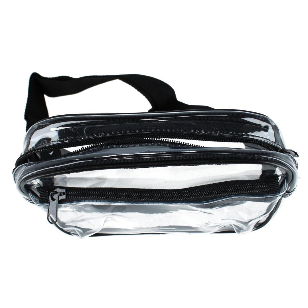 CTM® Unisex Clear Stadium 2-Pocket Fanny Pack/Crossbody Bag - Clear