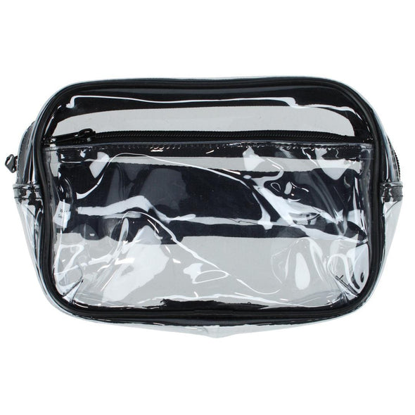 Unisex Clear Stadium 2-Pocket Fanny Pack/Crossbody Bag