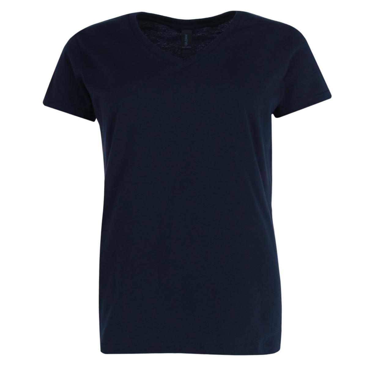 Gildan Women's Plus Size V-neck Cotton Short Sleeve Tee - Black