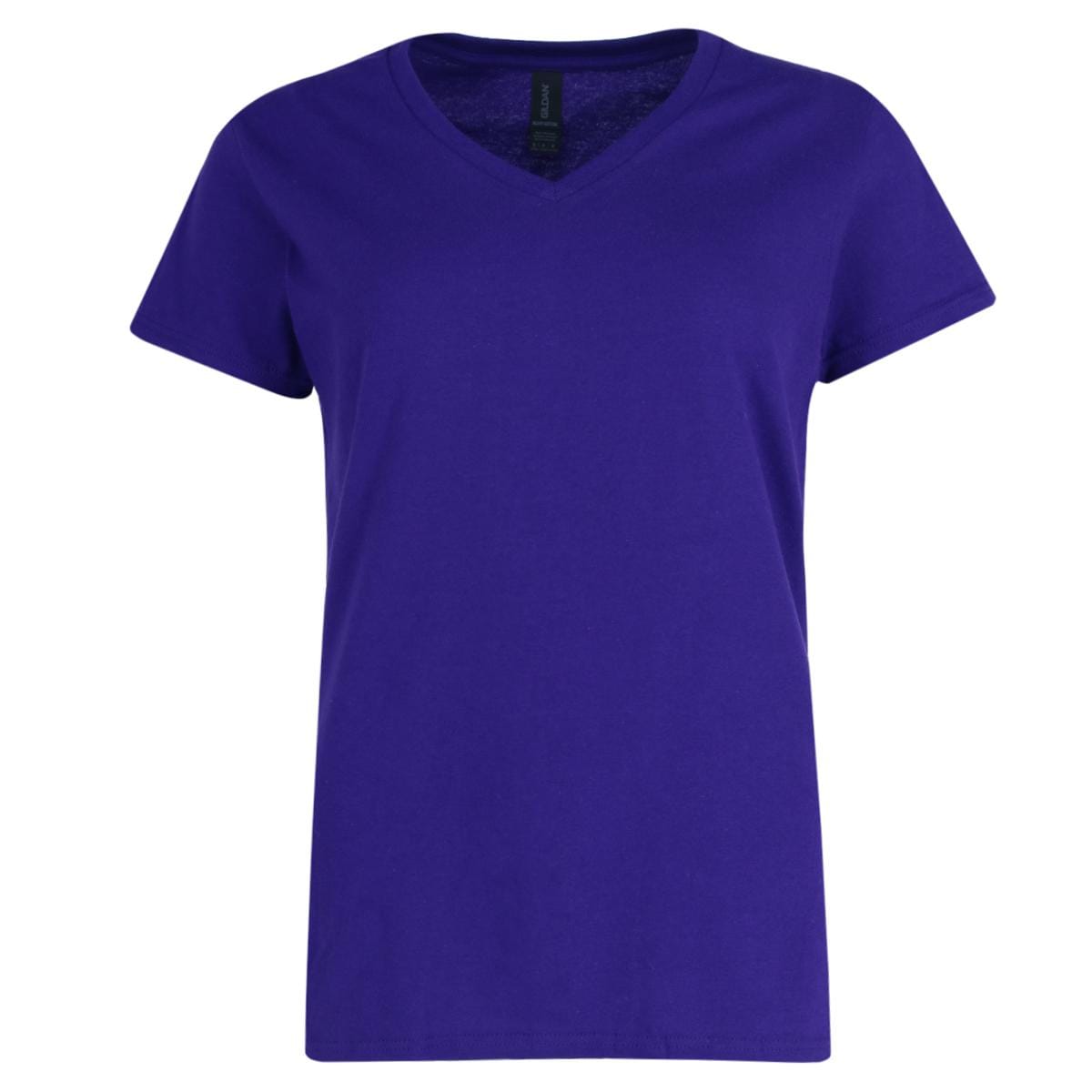 Gildan Women's Plus Size V-neck Cotton Short Sleeve Tee - Purple