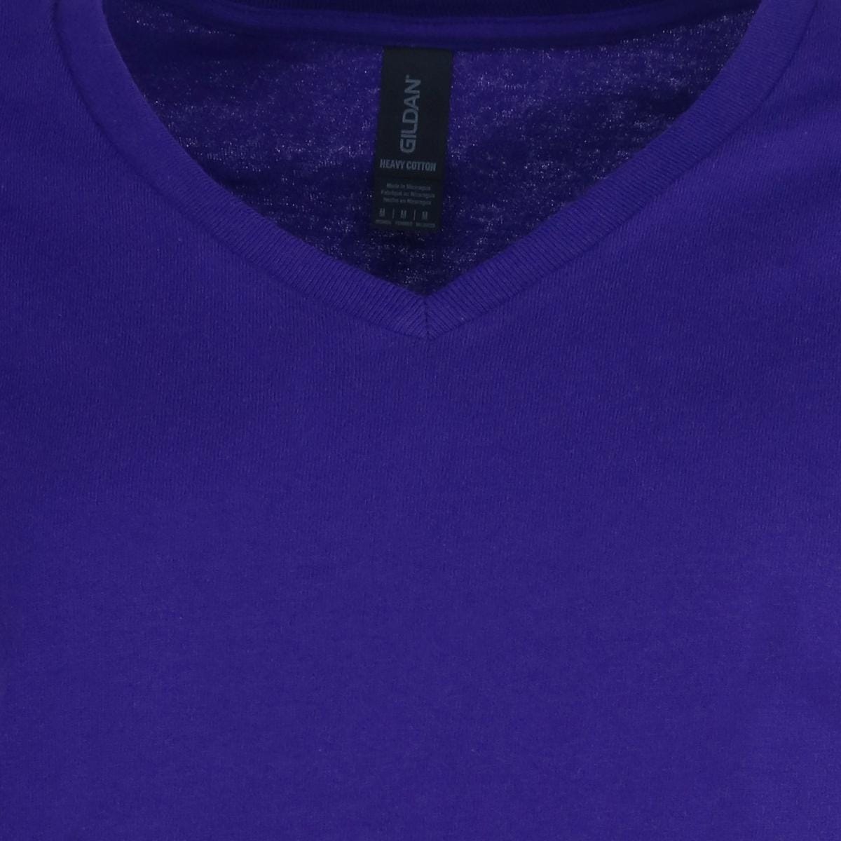 Gildan Women's Plus Size V-neck Cotton Short Sleeve Tee - Purple
