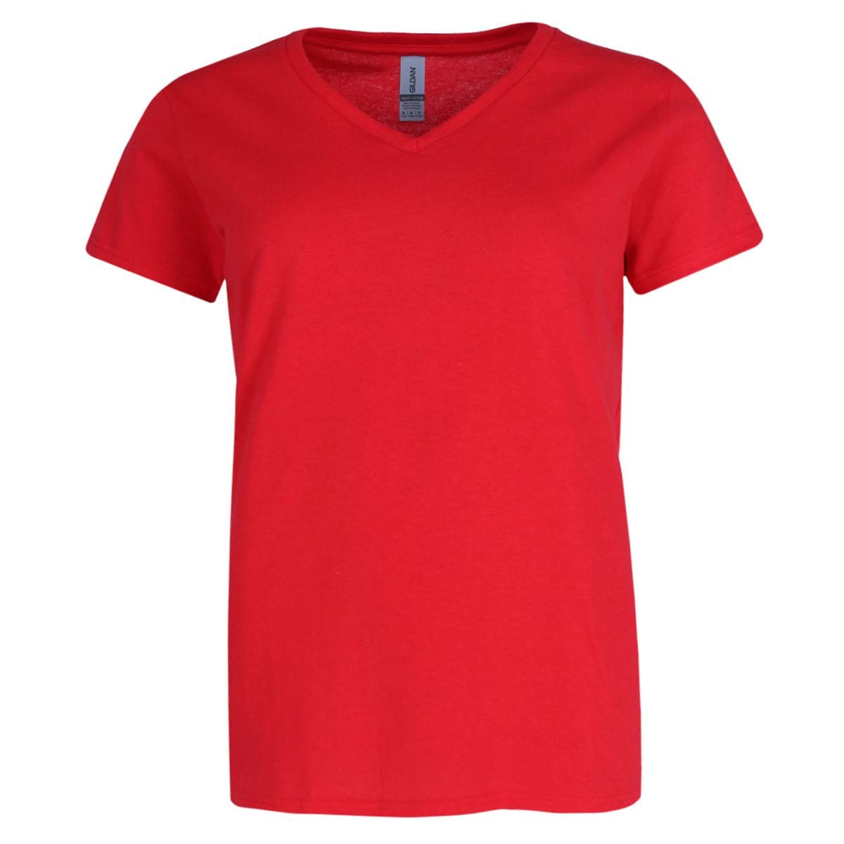 Gildan Women's Plus Size V-neck Cotton Short Sleeve Tee - Red