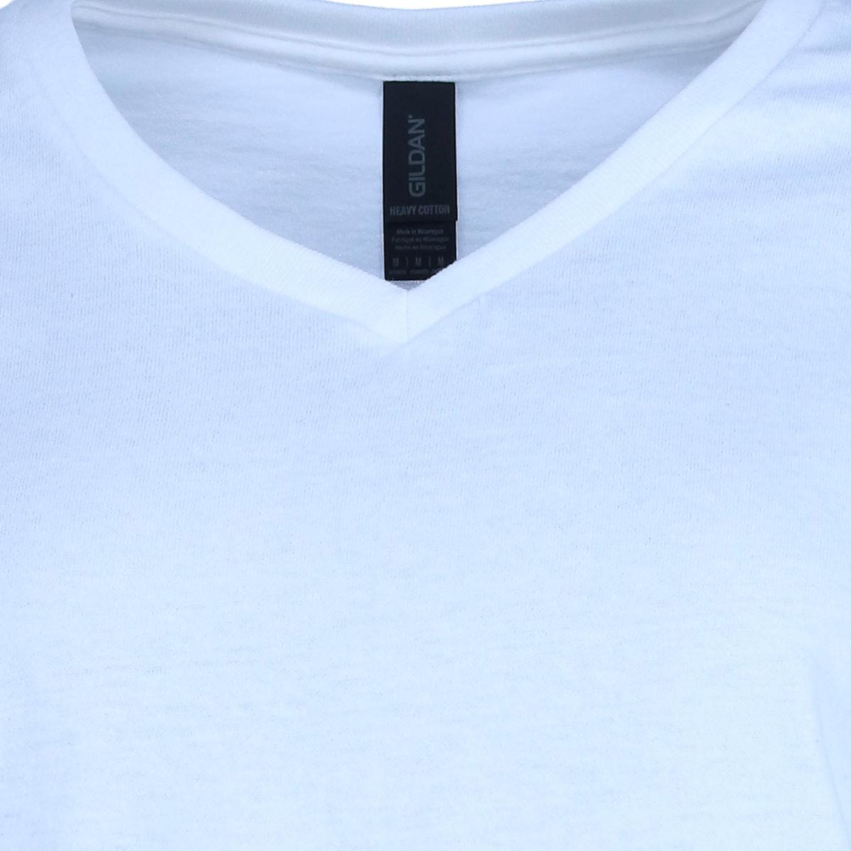 Gildan Women's Plus Size V-neck Cotton Short Sleeve Tee - White