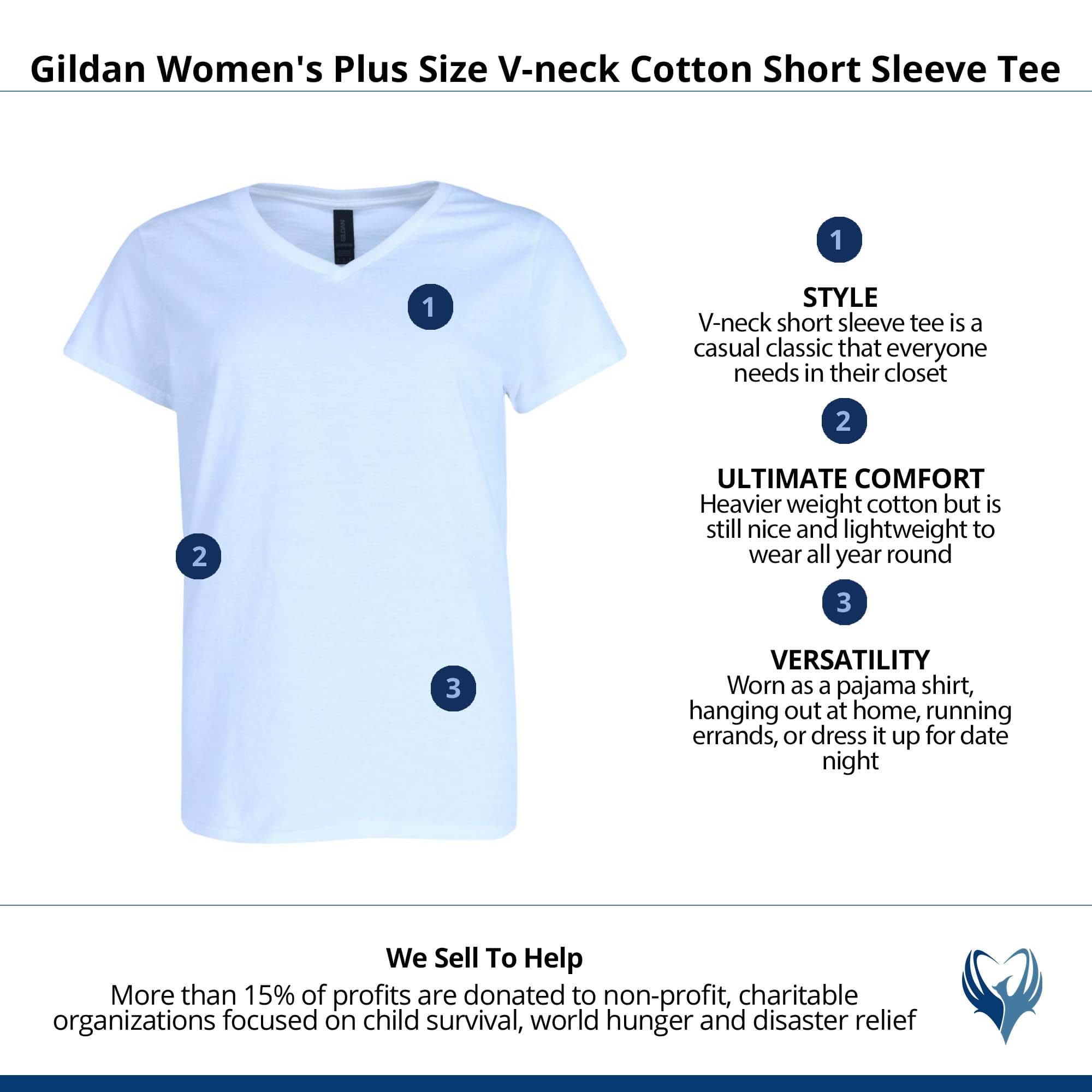 Gildan Women's Plus Size V-neck Cotton Short Sleeve Tee - White