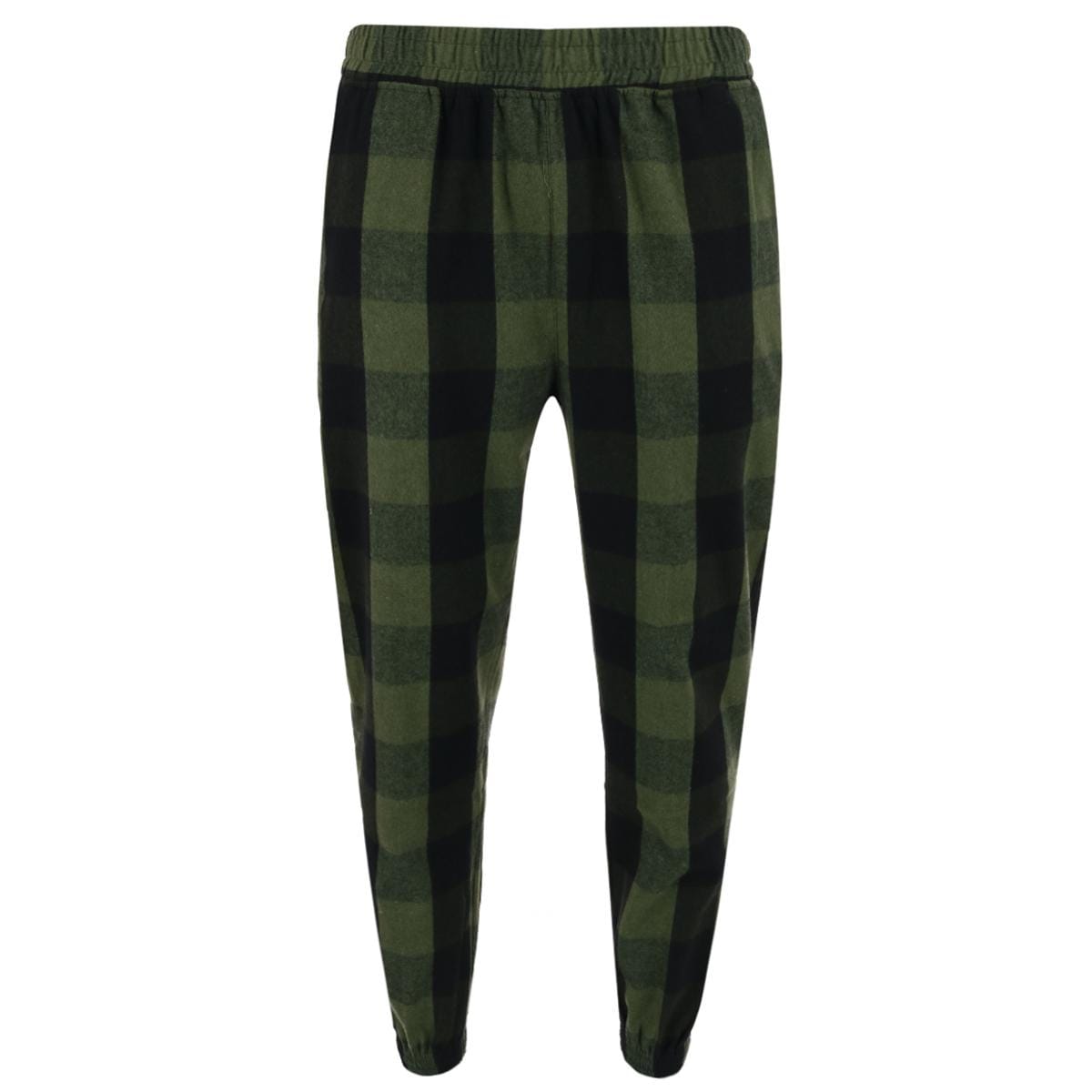 CTM® Men's Flannel Plaid Jogger Pant - Army/Black