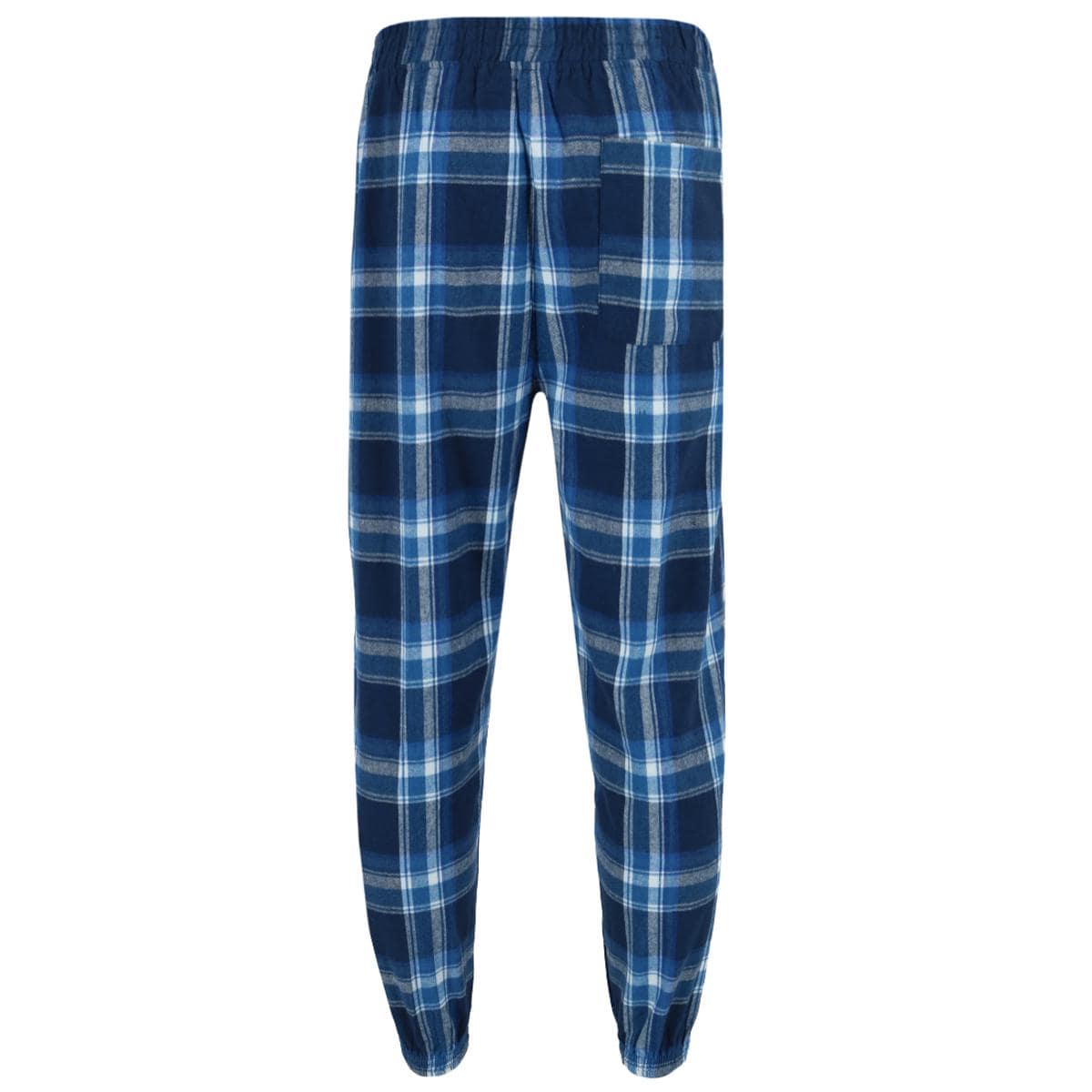 CTM® Men's Big & Tall Flannel Plaid Jogger Pant - Blue/White
