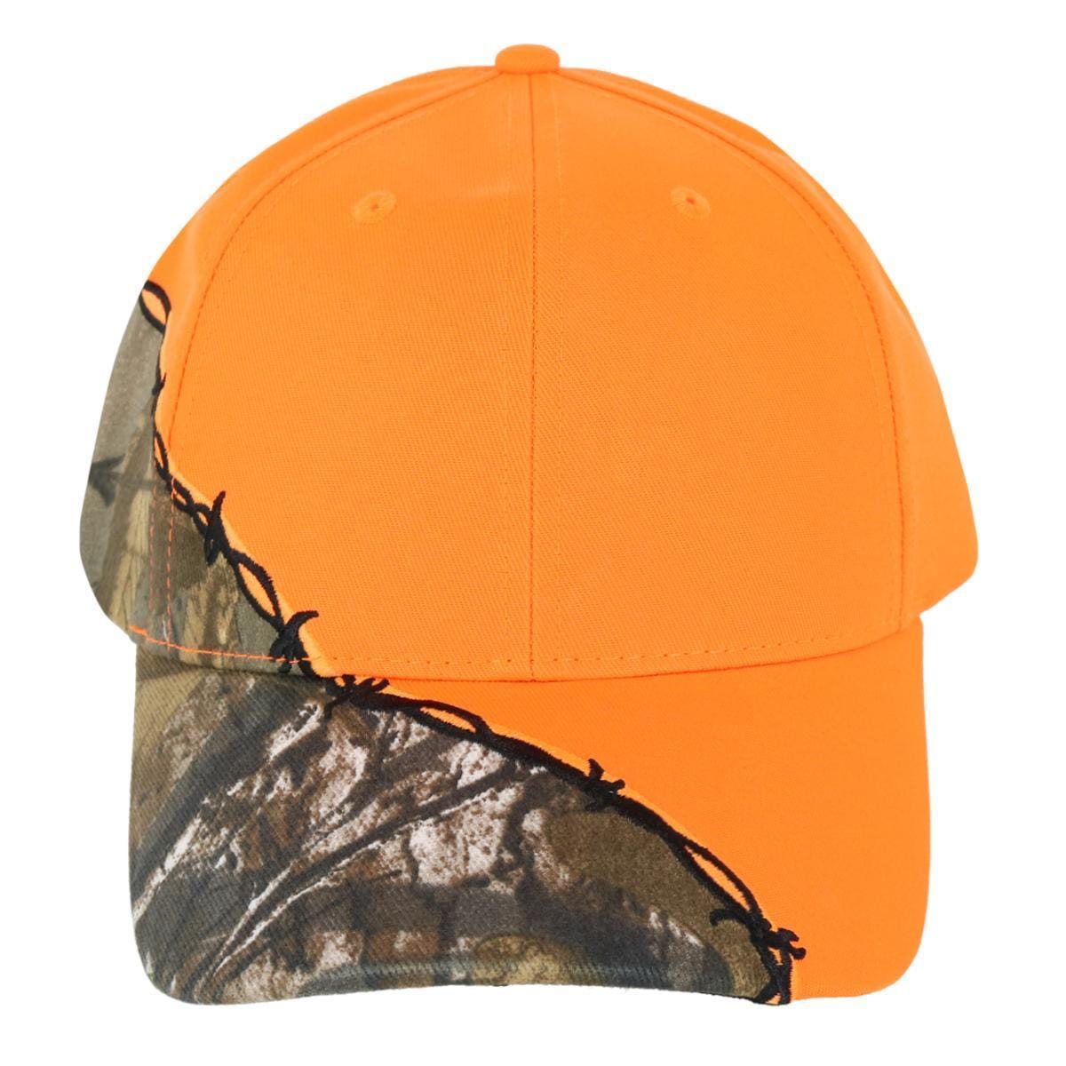 CTM® Kati Unisex Barbed Wire Embroidered Camo Baseball Cap - Blaze