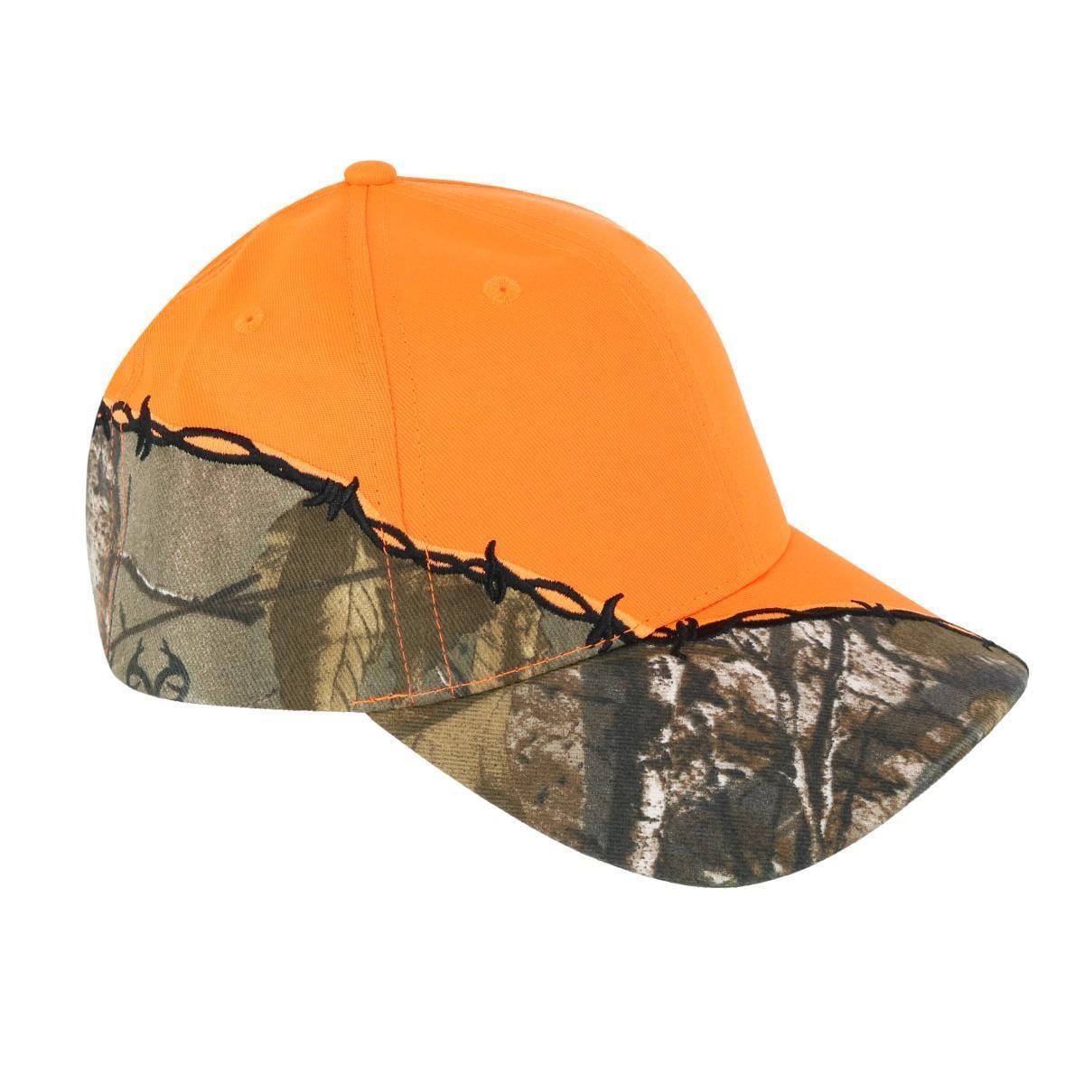 CTM® Kati Unisex Barbed Wire Embroidered Camo Baseball Cap - Blaze