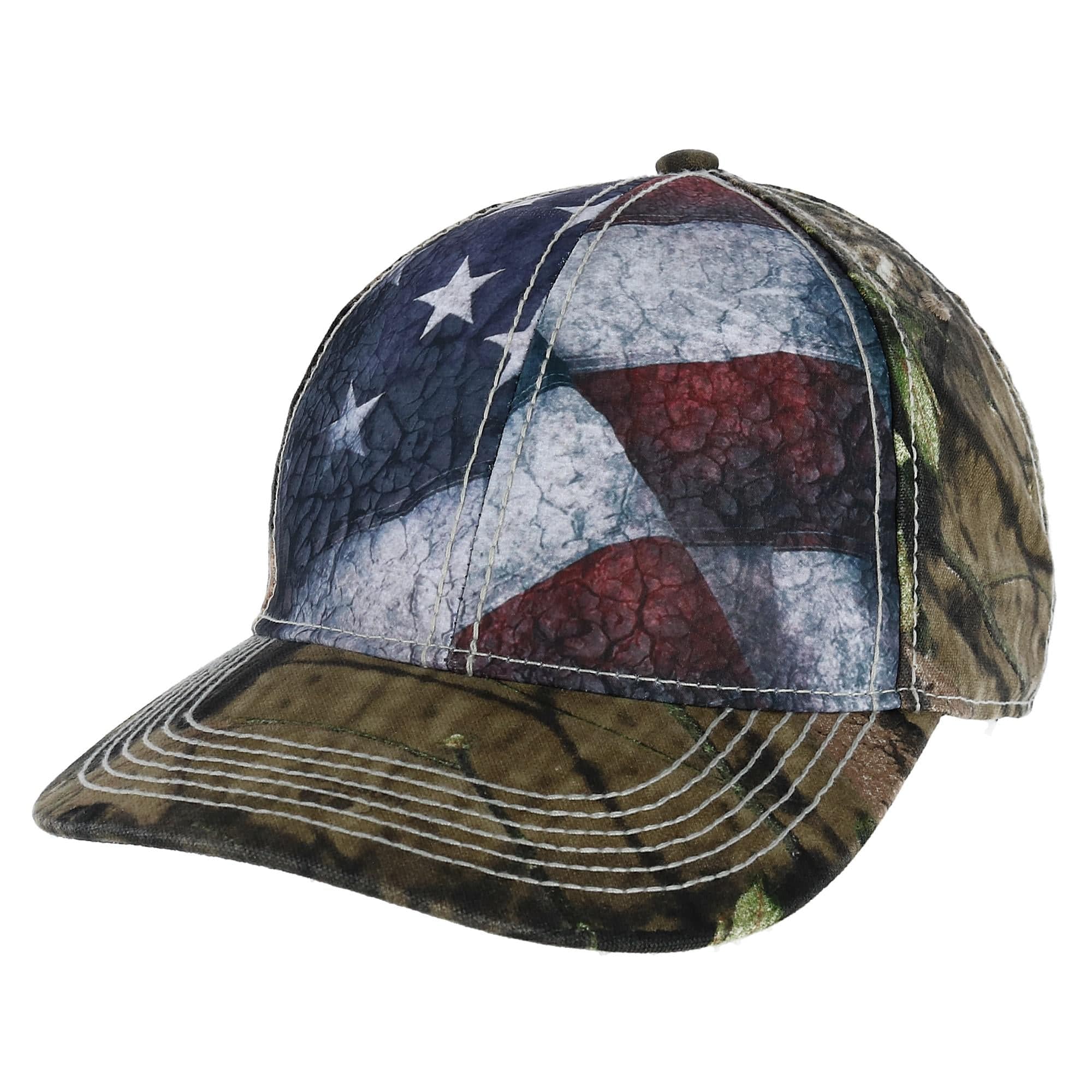 Men's Camo Baseball Cap with American Flag and Sublimated Front Panels ...