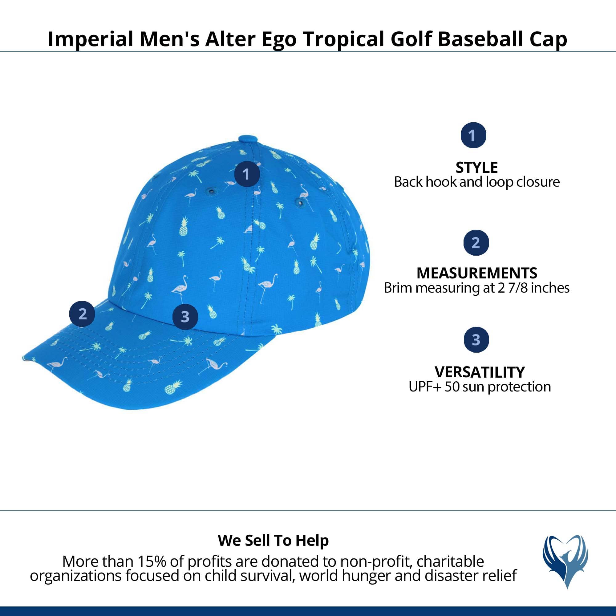 CTM® Men's Alter Ego Tropical Golf Baseball Cap - Blue