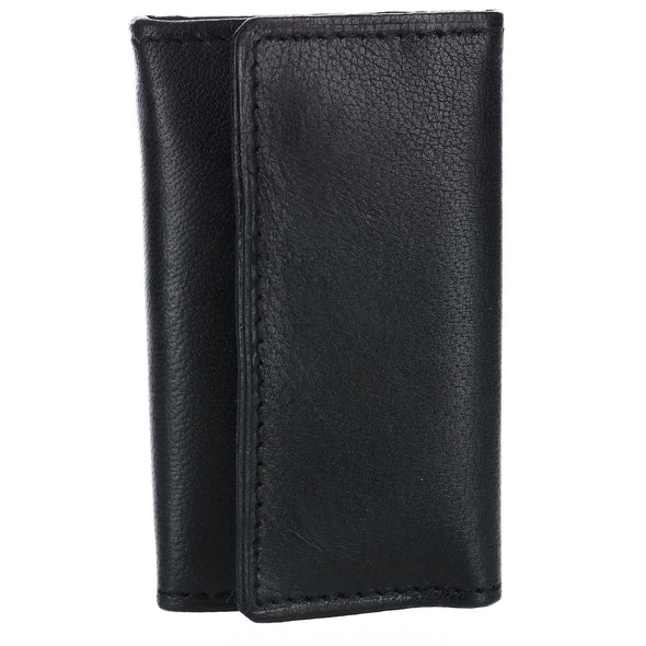 Men's Leather Key Case with Exterior Pocket