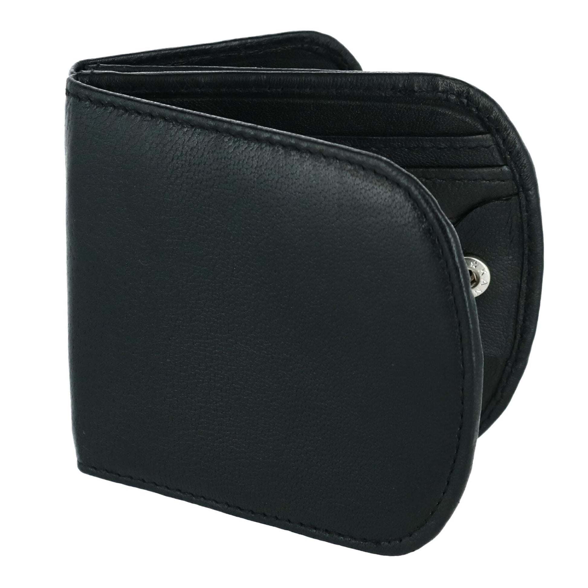 CTM® Men's Leather Front Pocket C-Fold Taxi Wallet - Black