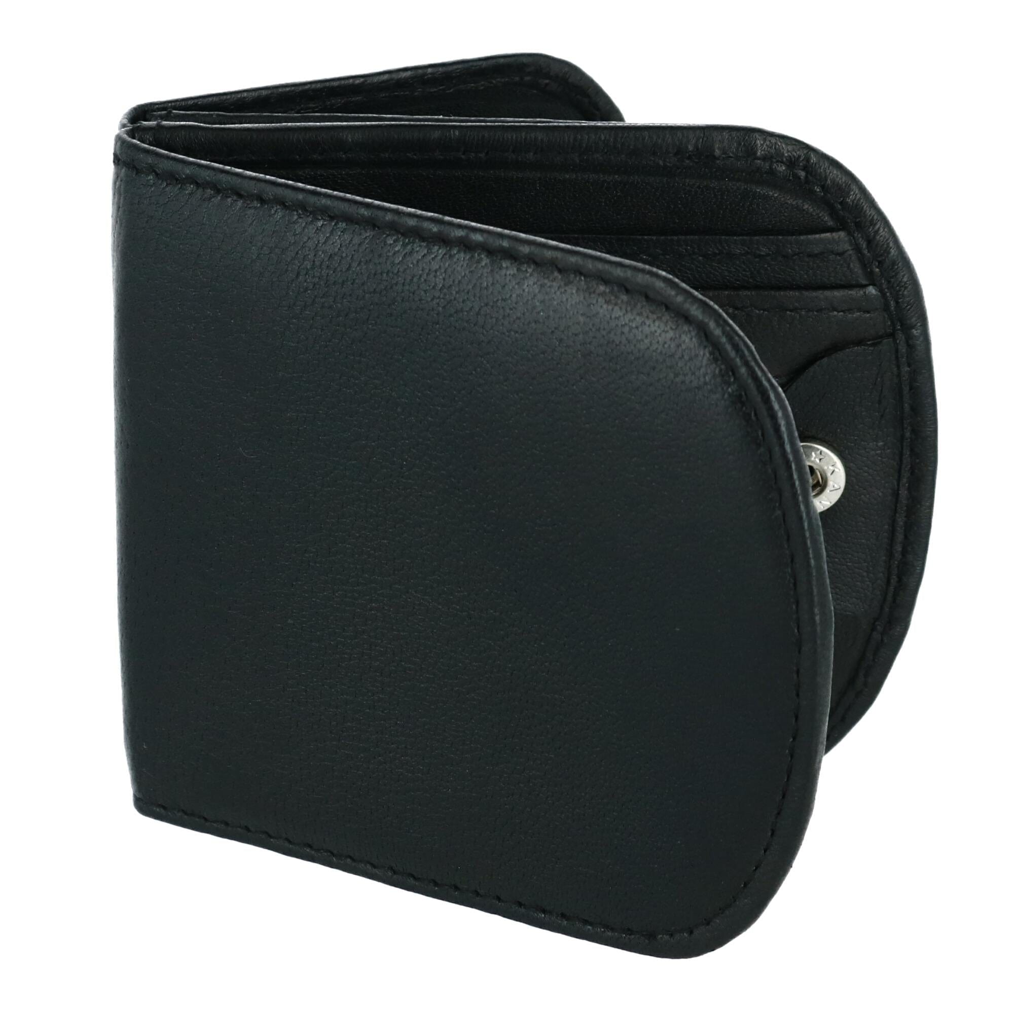 CTM® Men's Leather Front Pocket C-Fold Taxi Wallet - Black