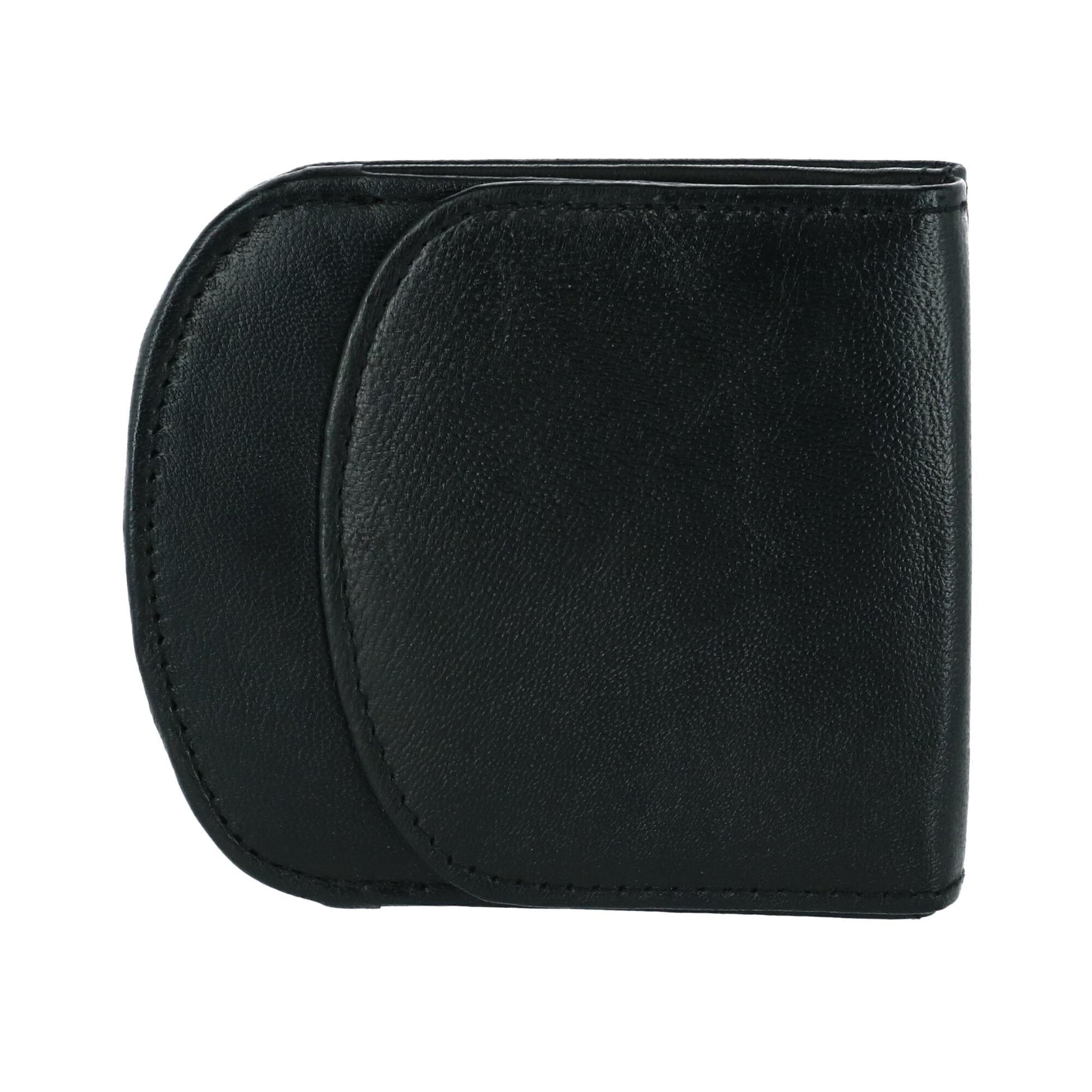 CTM® Men's Leather Front Pocket C-Fold Taxi Wallet - Black