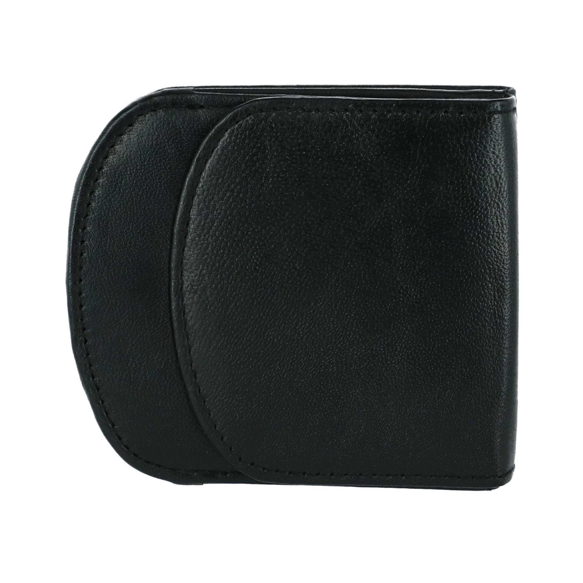 CTM® Men's Leather Front Pocket C-Fold Taxi Wallet - Black
