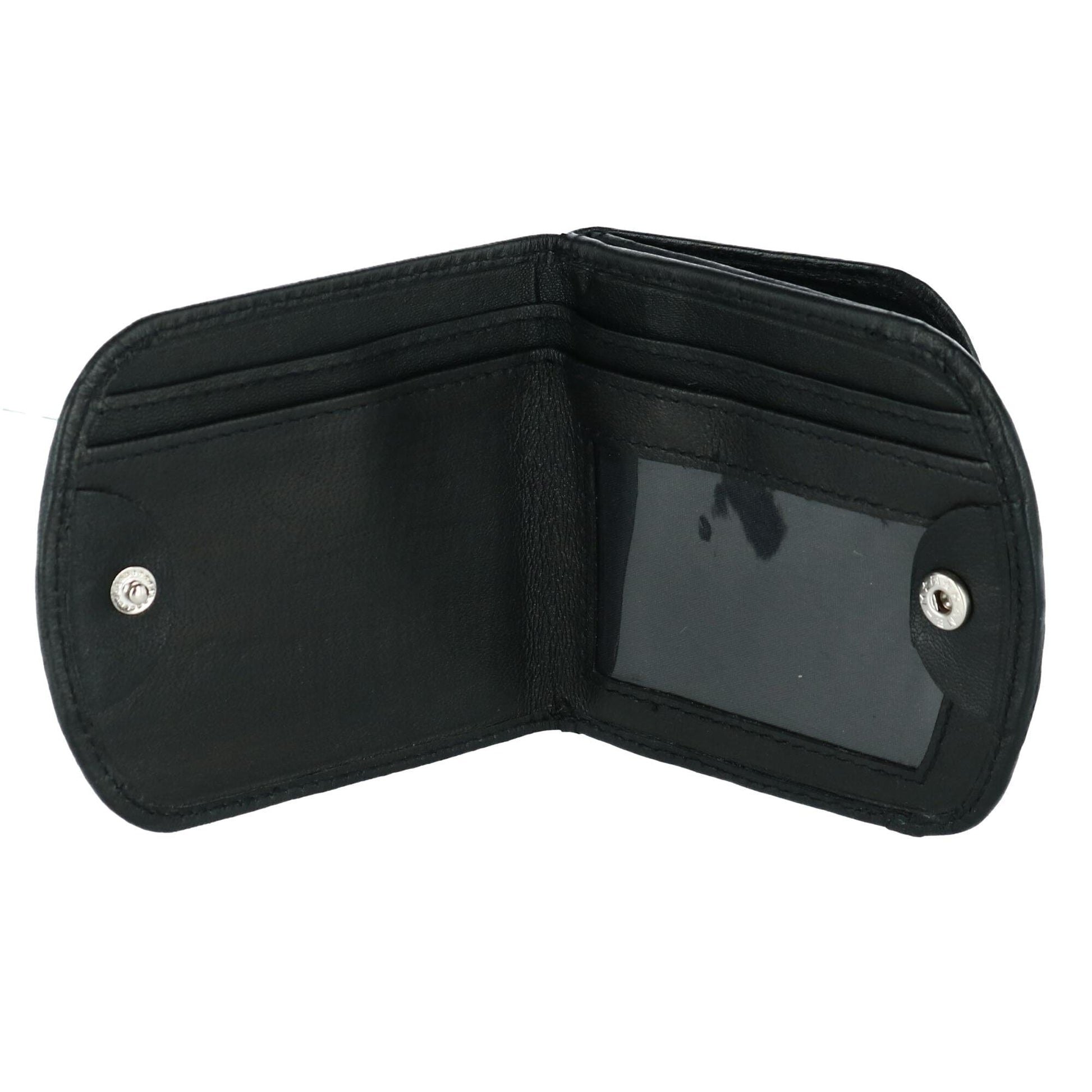 CTM® Men's Leather Front Pocket C-Fold Taxi Wallet - Black