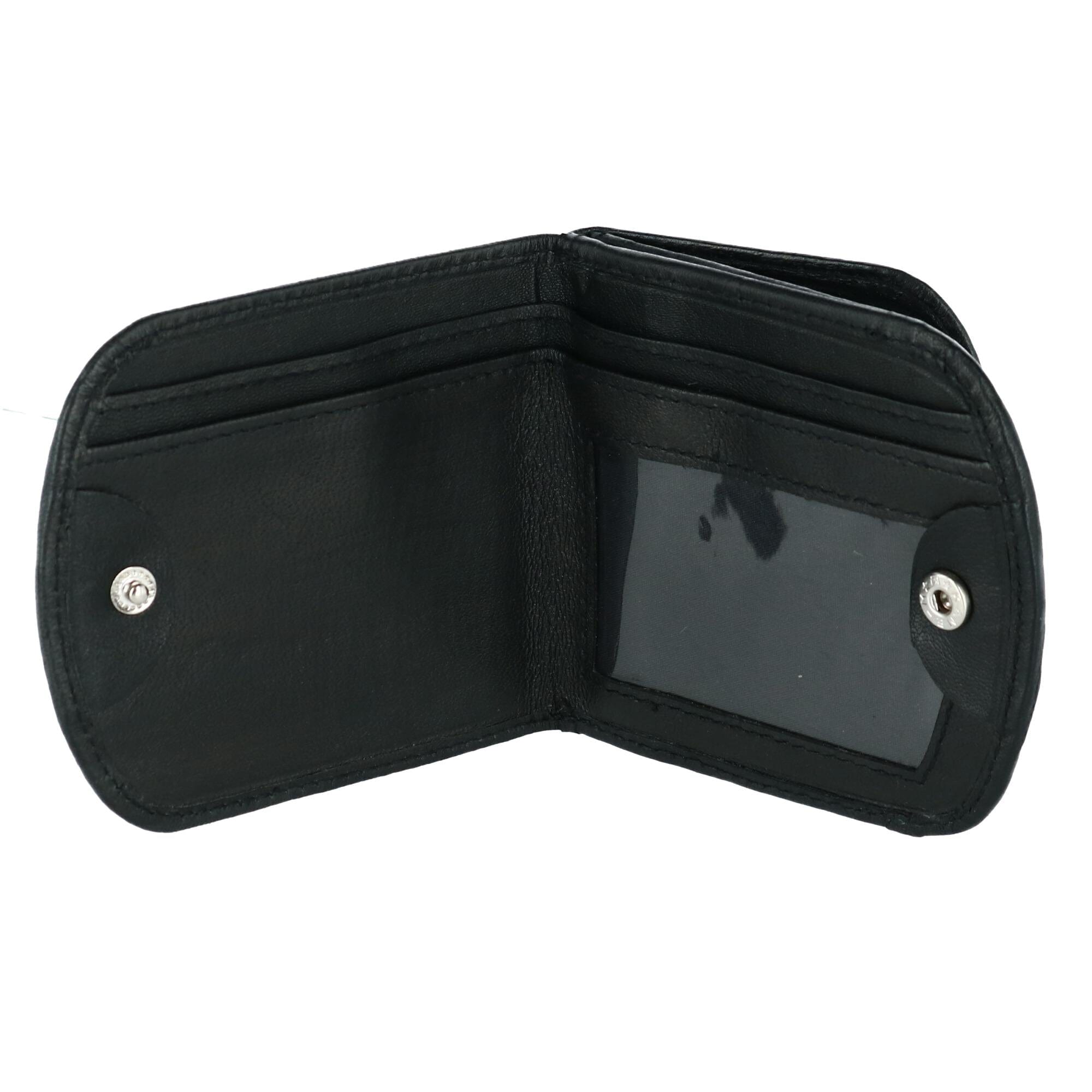 CTM® Men's Leather Front Pocket C-Fold Taxi Wallet - Black