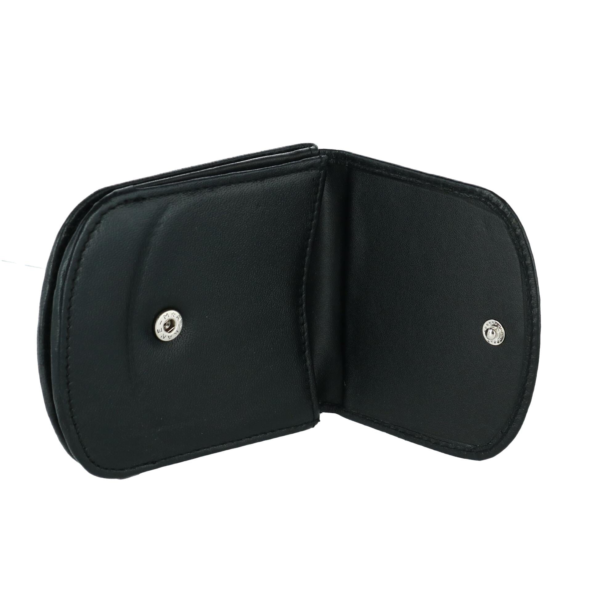 CTM® Men's Leather Front Pocket C-Fold Taxi Wallet - Black