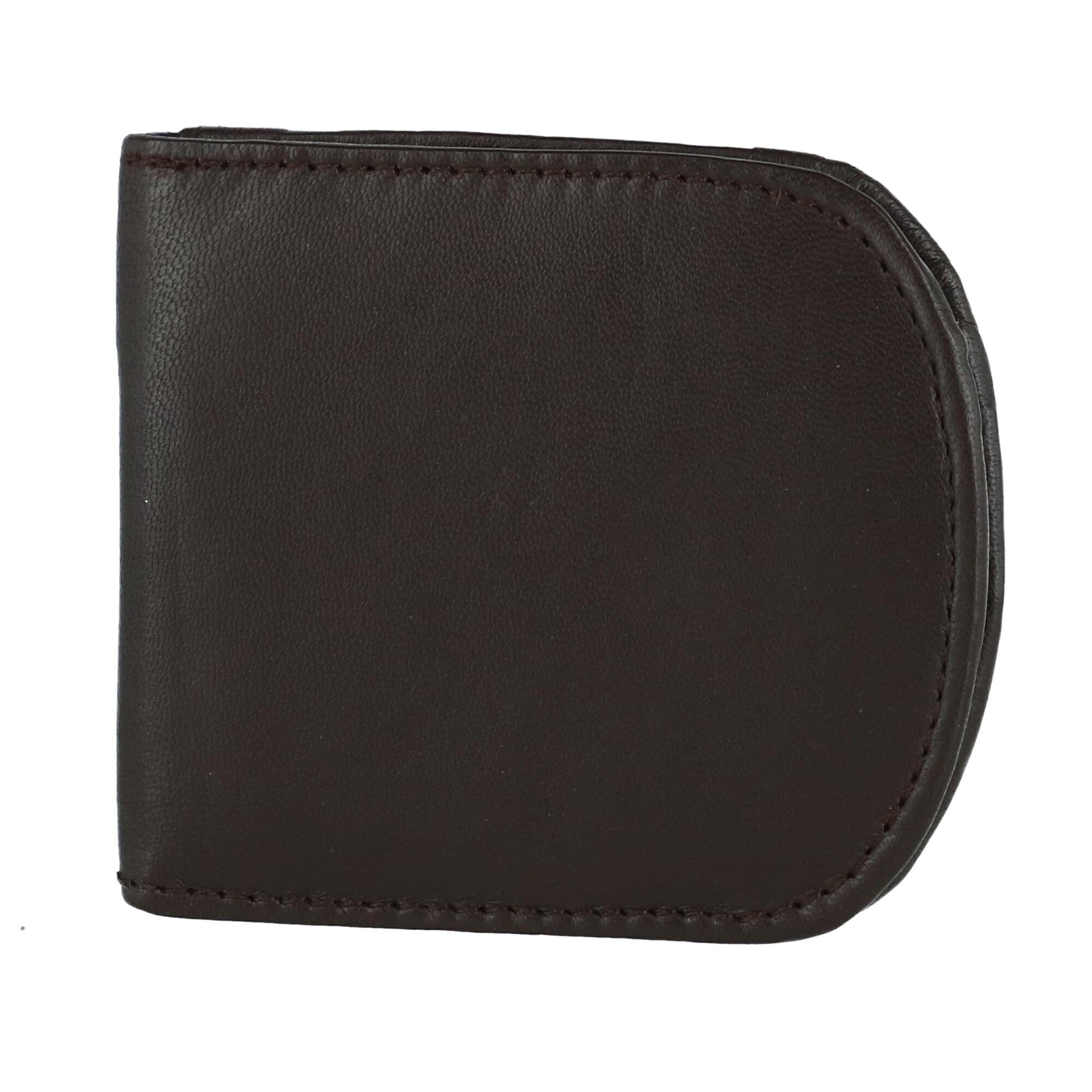 CTM® Men's Leather Front Pocket C-Fold Taxi Wallet - Brown