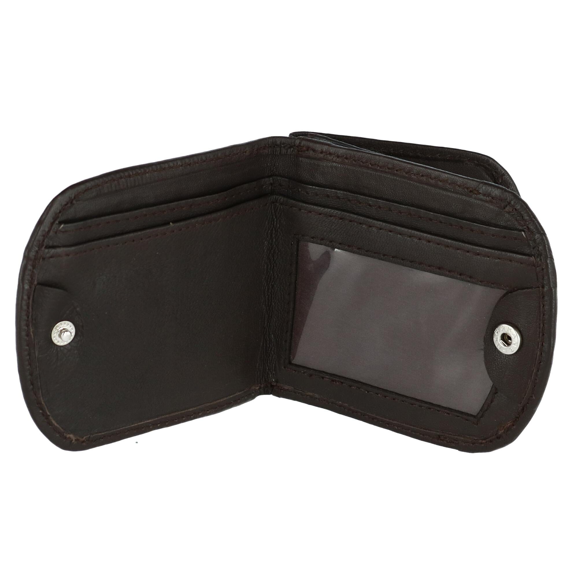 CTM® Men's Leather Front Pocket C-Fold Taxi Wallet - Brown