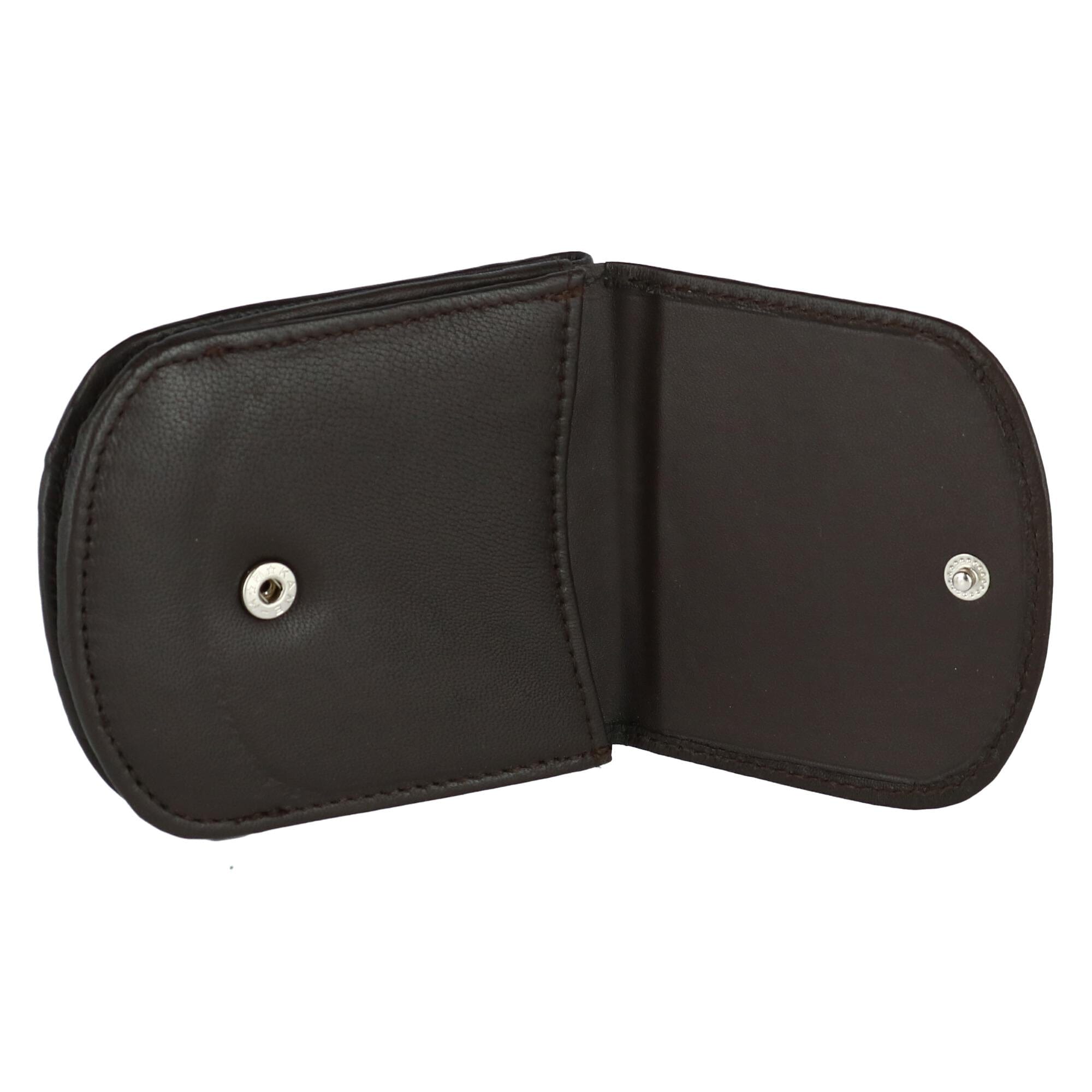 CTM® Men's Leather Front Pocket C-Fold Taxi Wallet - Brown