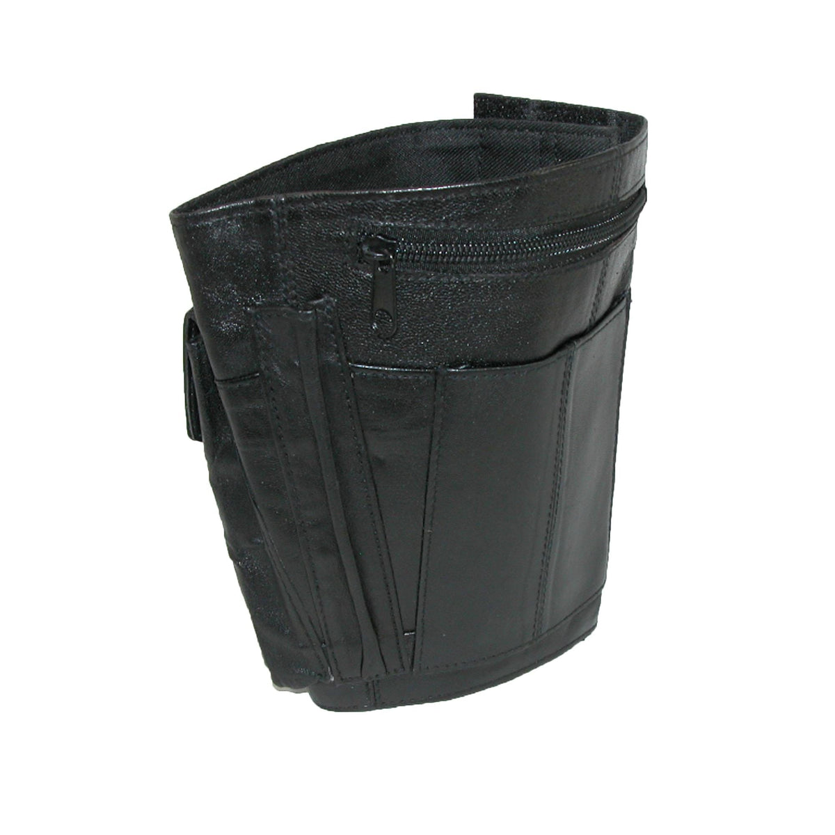 CTM® Leather Travel Security Ankle Wallet - Black