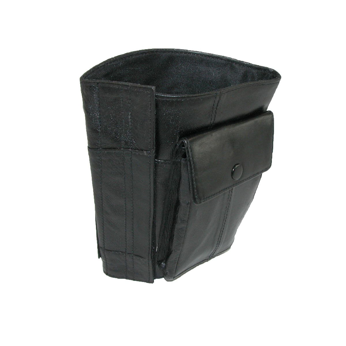 CTM® Leather Travel Security Ankle Wallet - Black