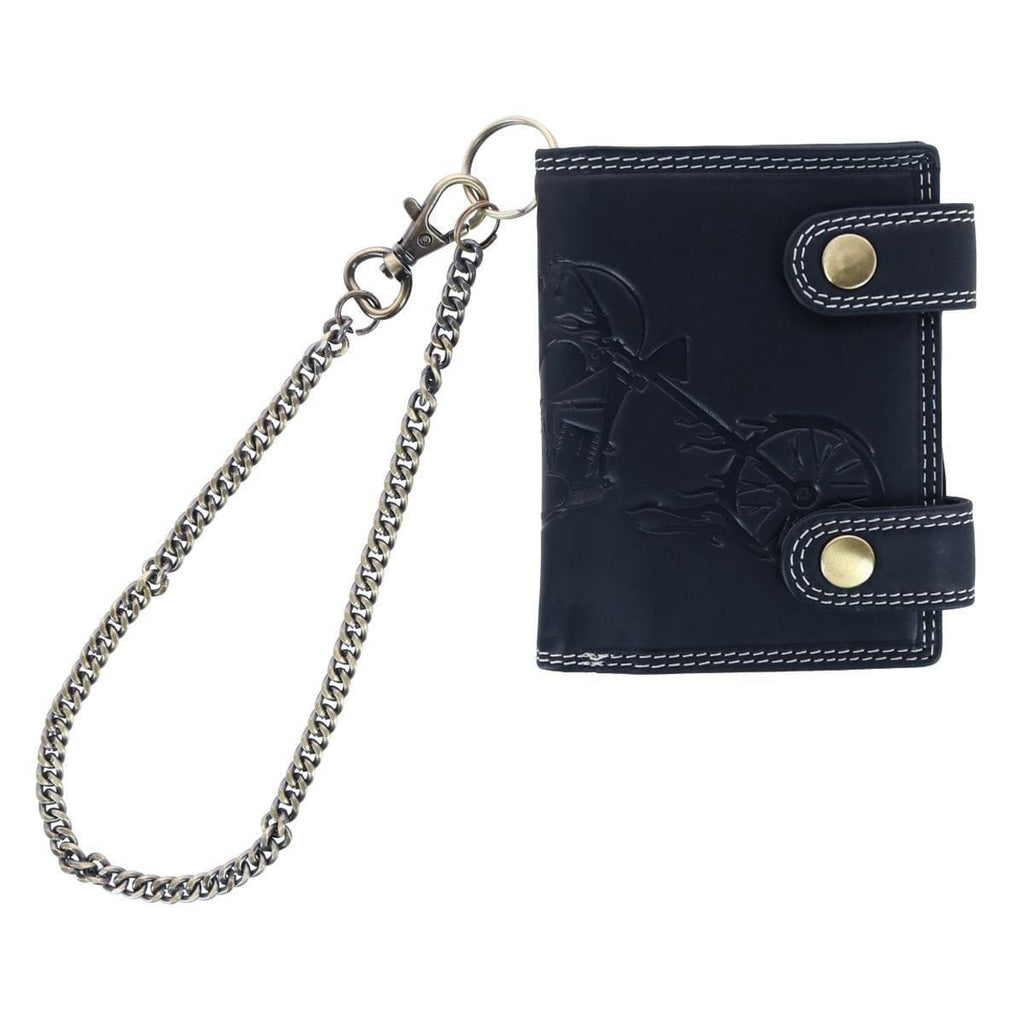 Men's Leather Motorcycle RFID Bifold Chain Wallet by CTM Chain