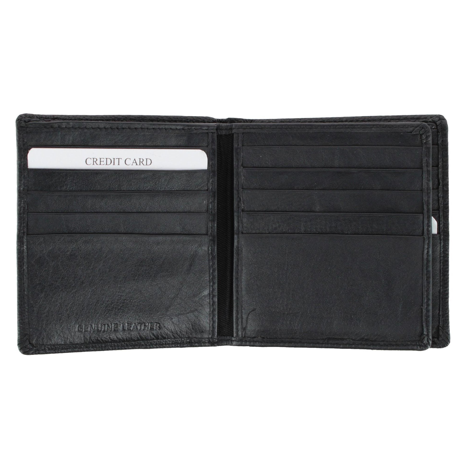 CTM® Men's Napa Leather RFID Hipster Wallet with Middle Flap - Black